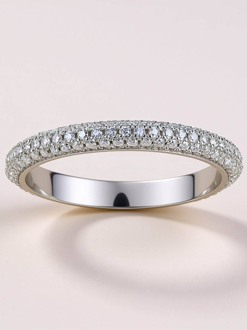 Dainty Micro‑Pavé Moissanite Band