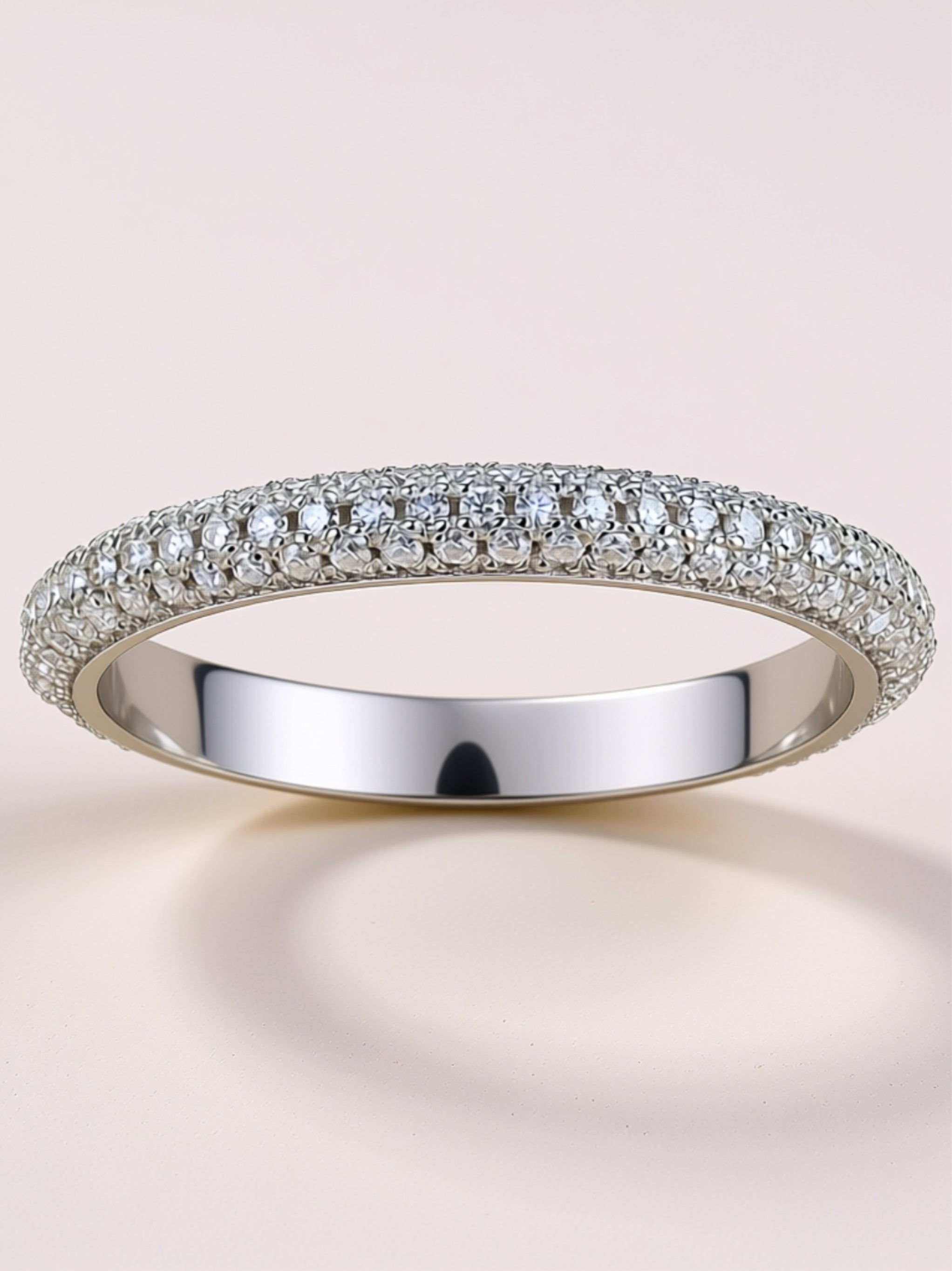 Dainty Micro‑Pavé Moissanite Band