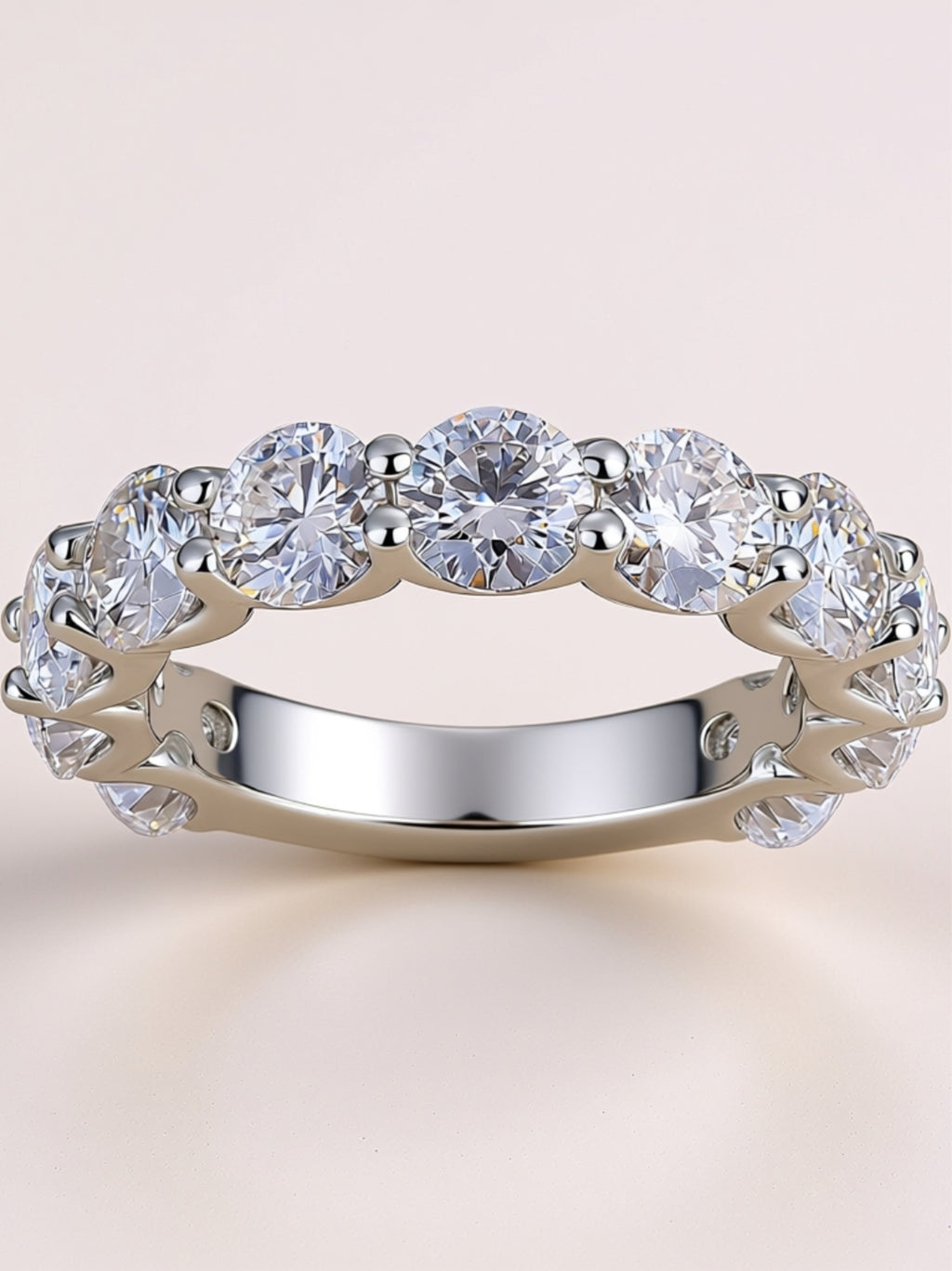 Round Moissanite Eternity Band