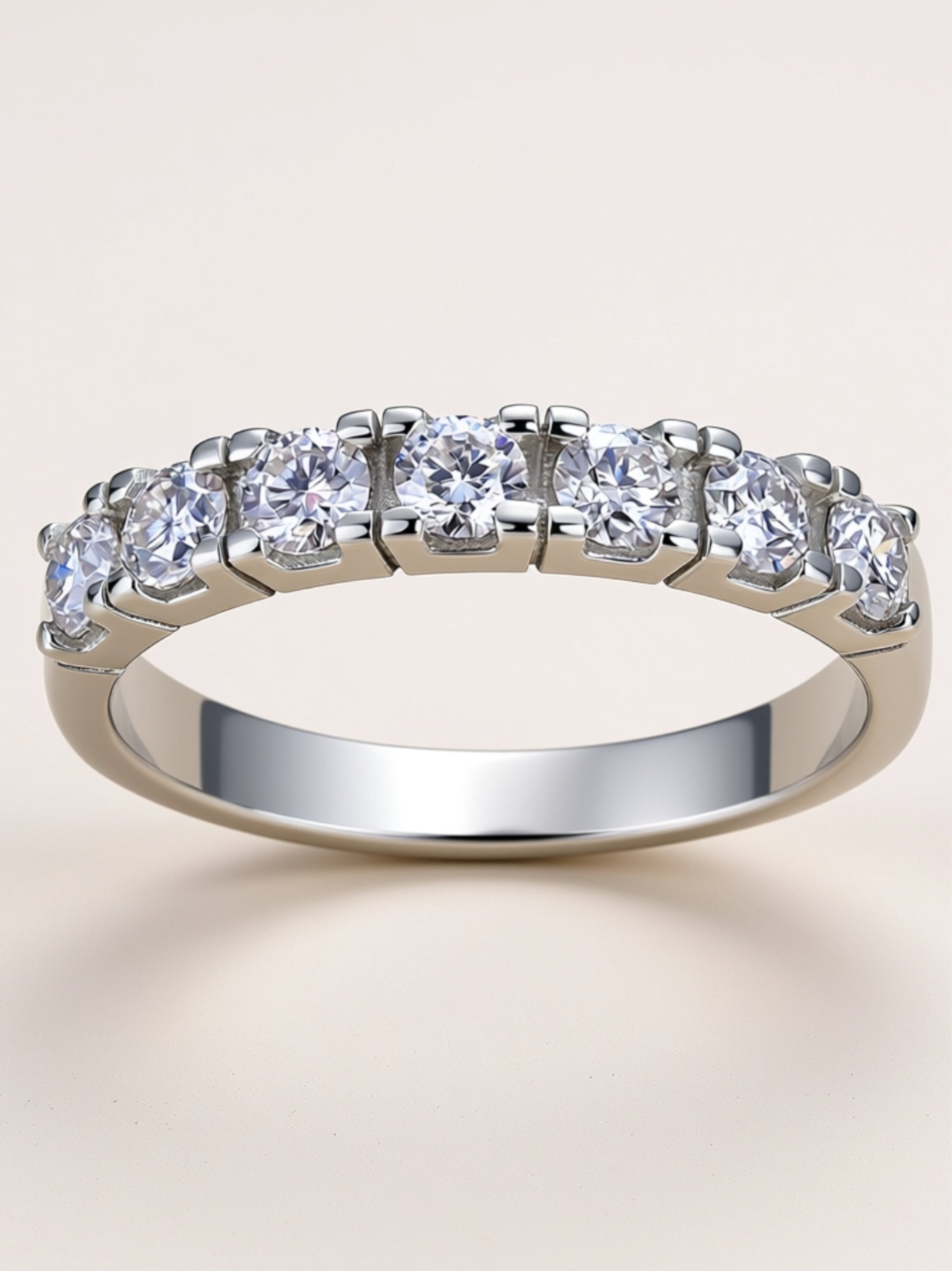 Moissanite Half‑Eternity Band