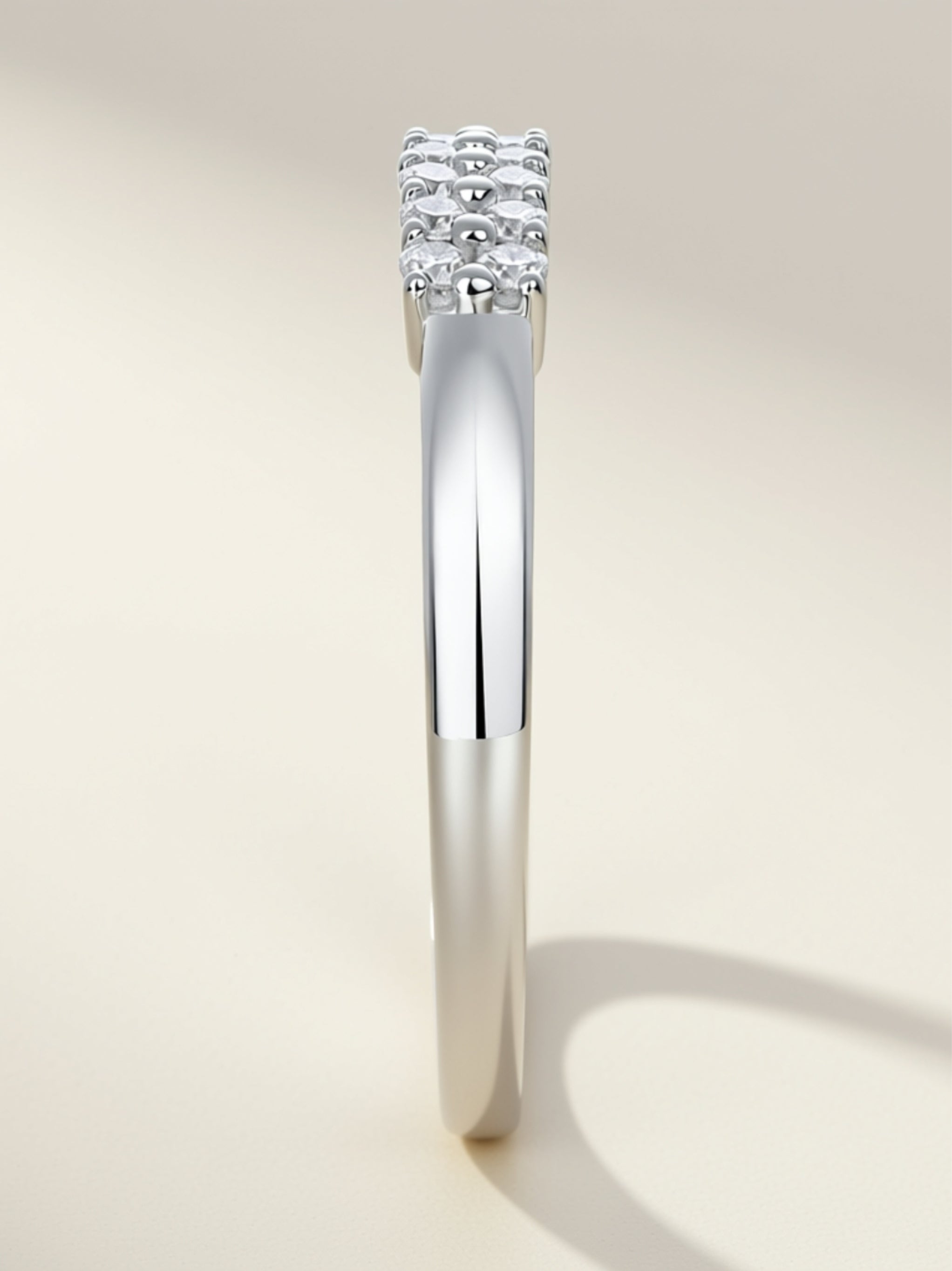 Triple‑Row Moissanite Band Ring