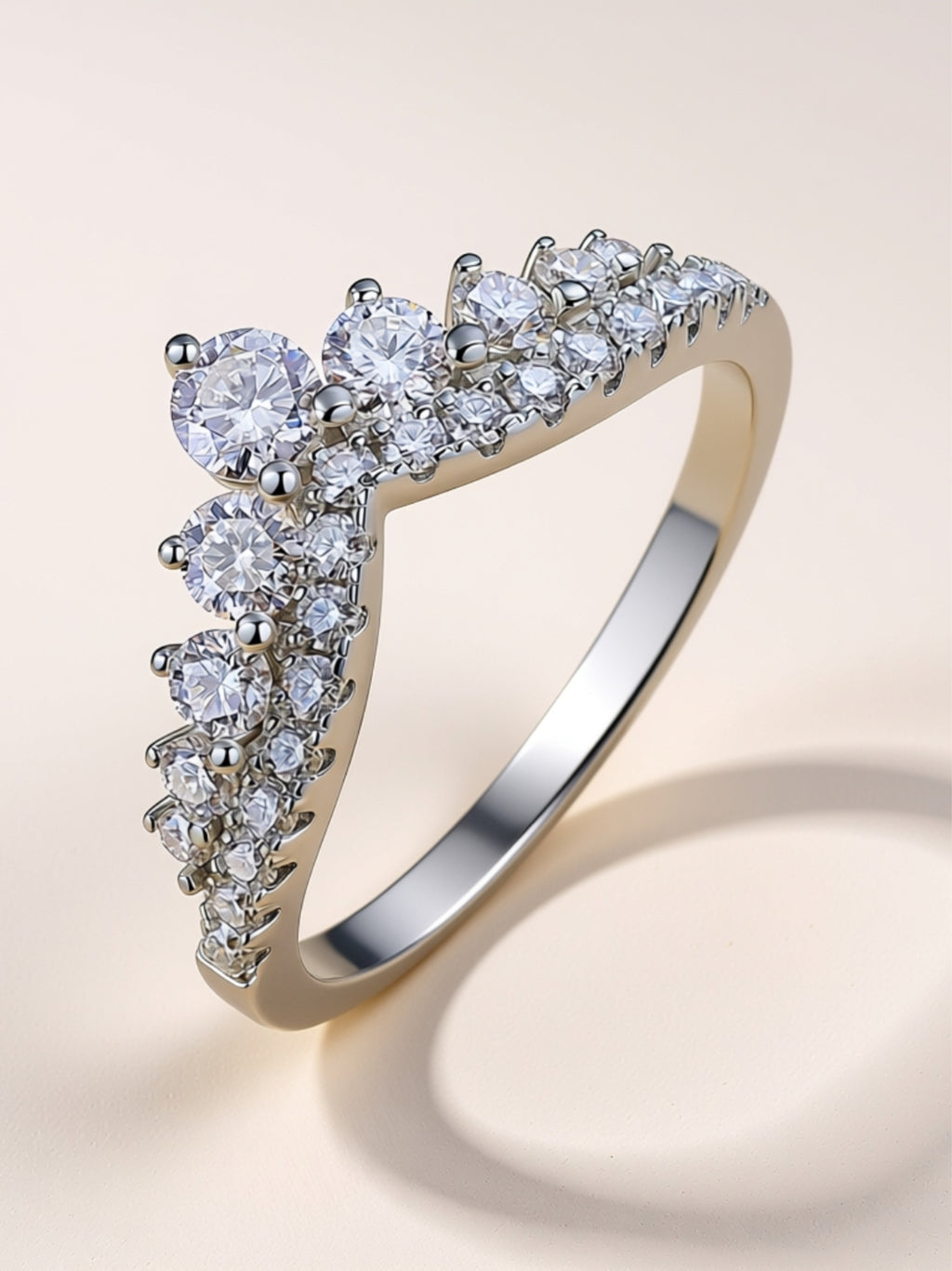 Tiara Moissanite Crown Ring