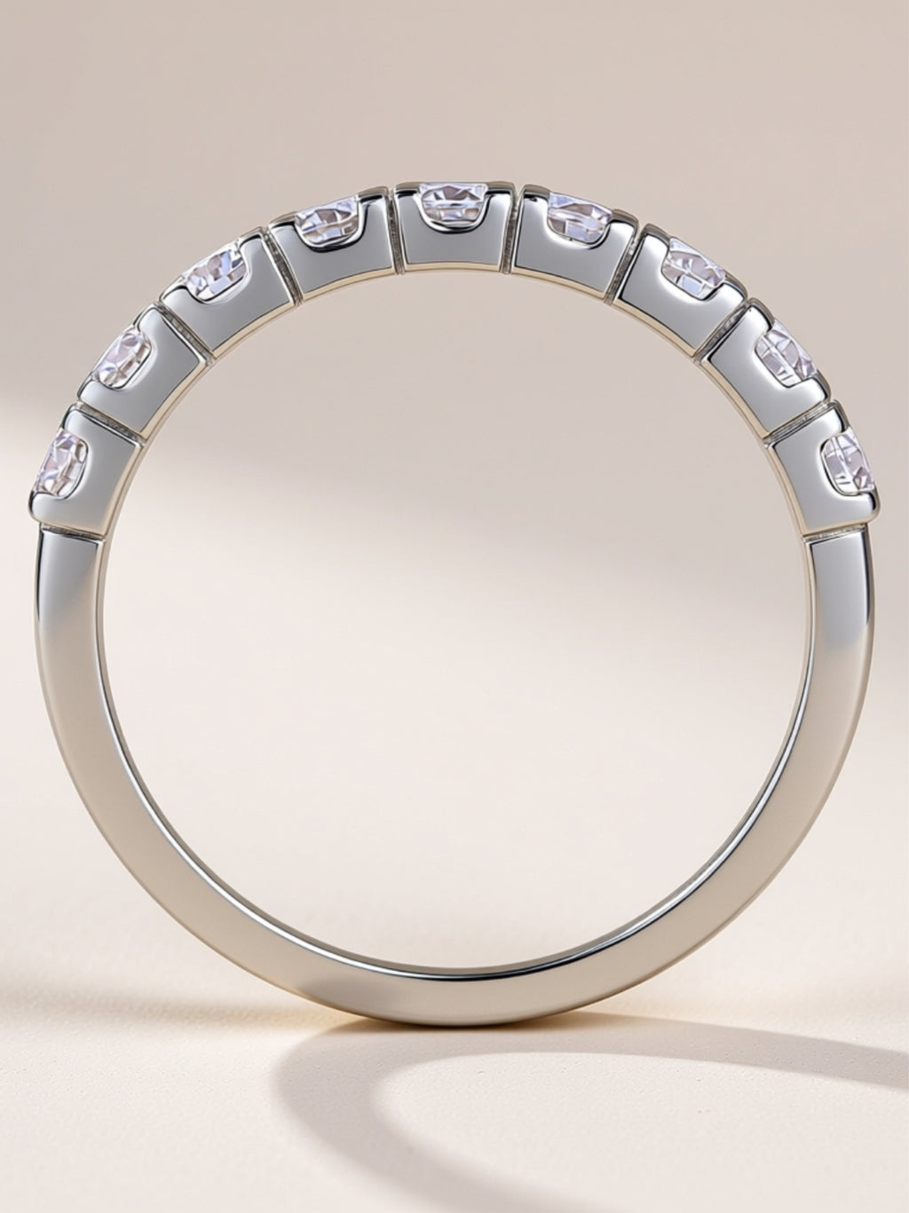 Triple‑Row Moissanite Band Ring