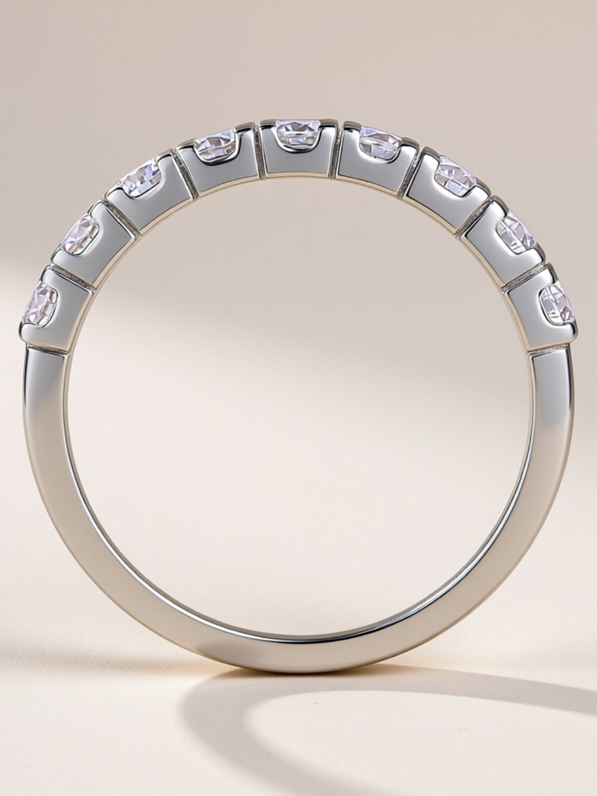 Triple‑Row Moissanite Band Ring