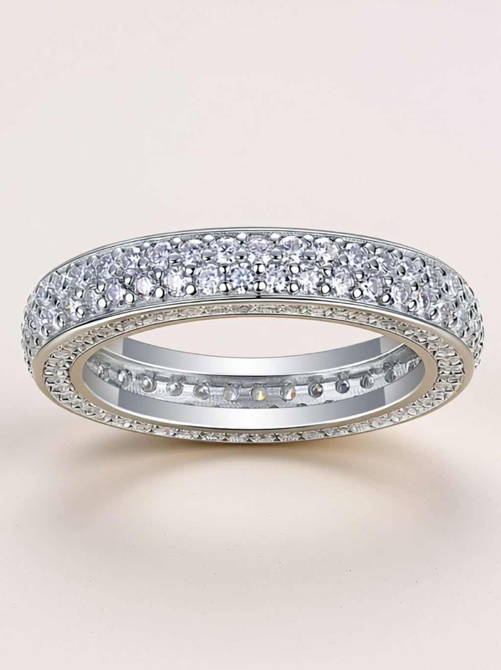 Wide Pavé Moissanite Eternity Band
