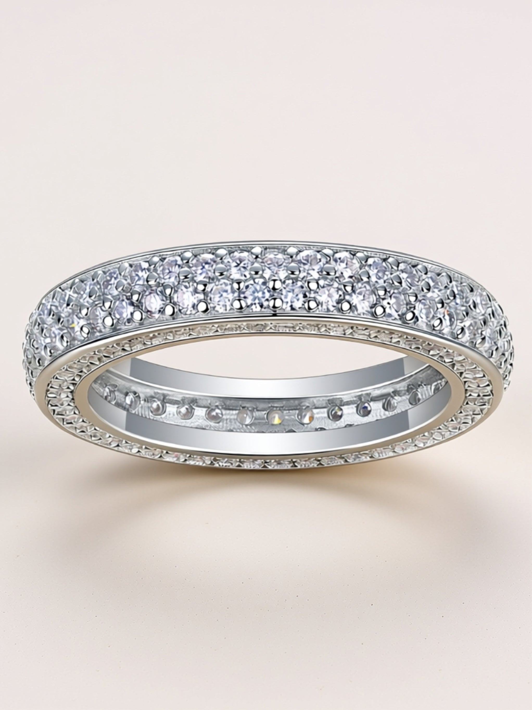 Wide Pavé Moissanite Eternity Band