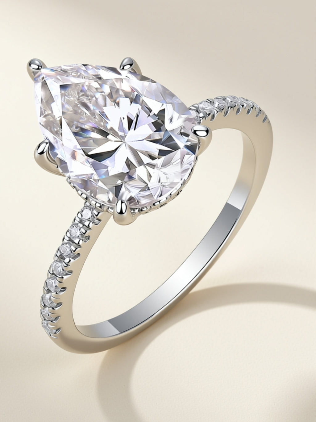 Pear-Shaped Moissanite Engagement Ring