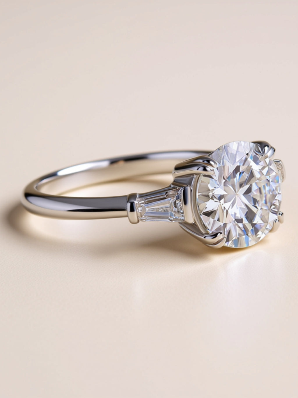 3 Carat Moissanite Three‑Stone Engagement Ring