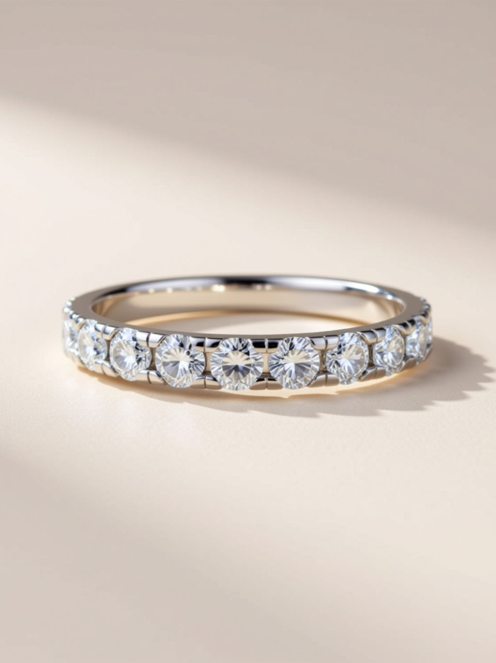 Moissanite Eternity Band – Full Round‑Cut Band in S925 Sterling Silver