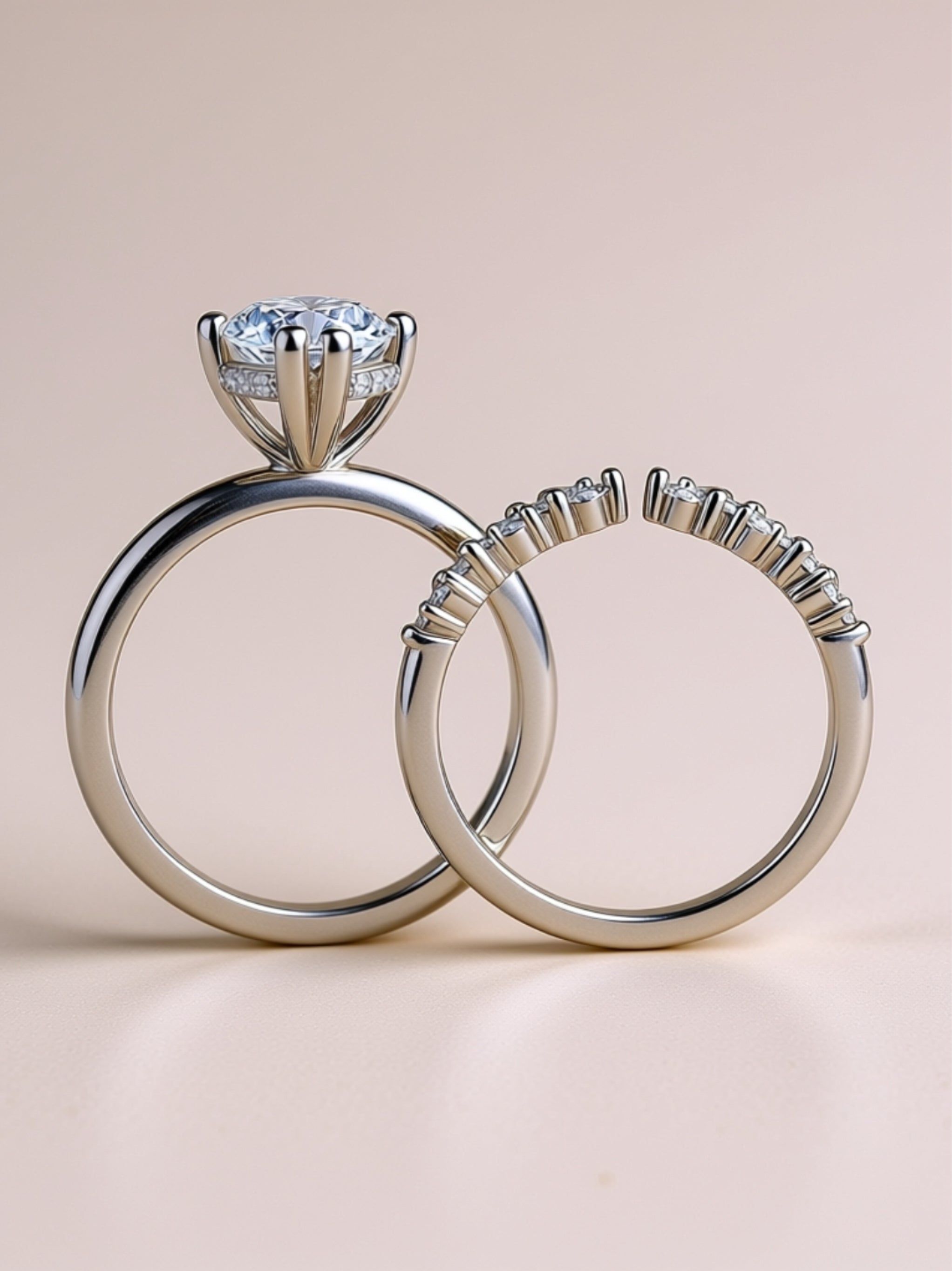 Marquise Moissanite Ring Set