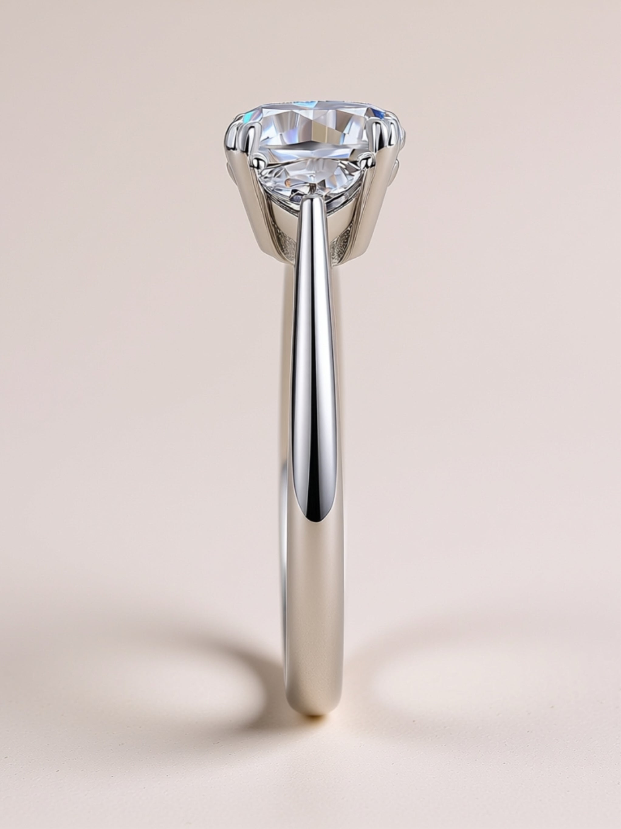 Pillow‑Cut Moissanite Three‑Stone Engagement Ring