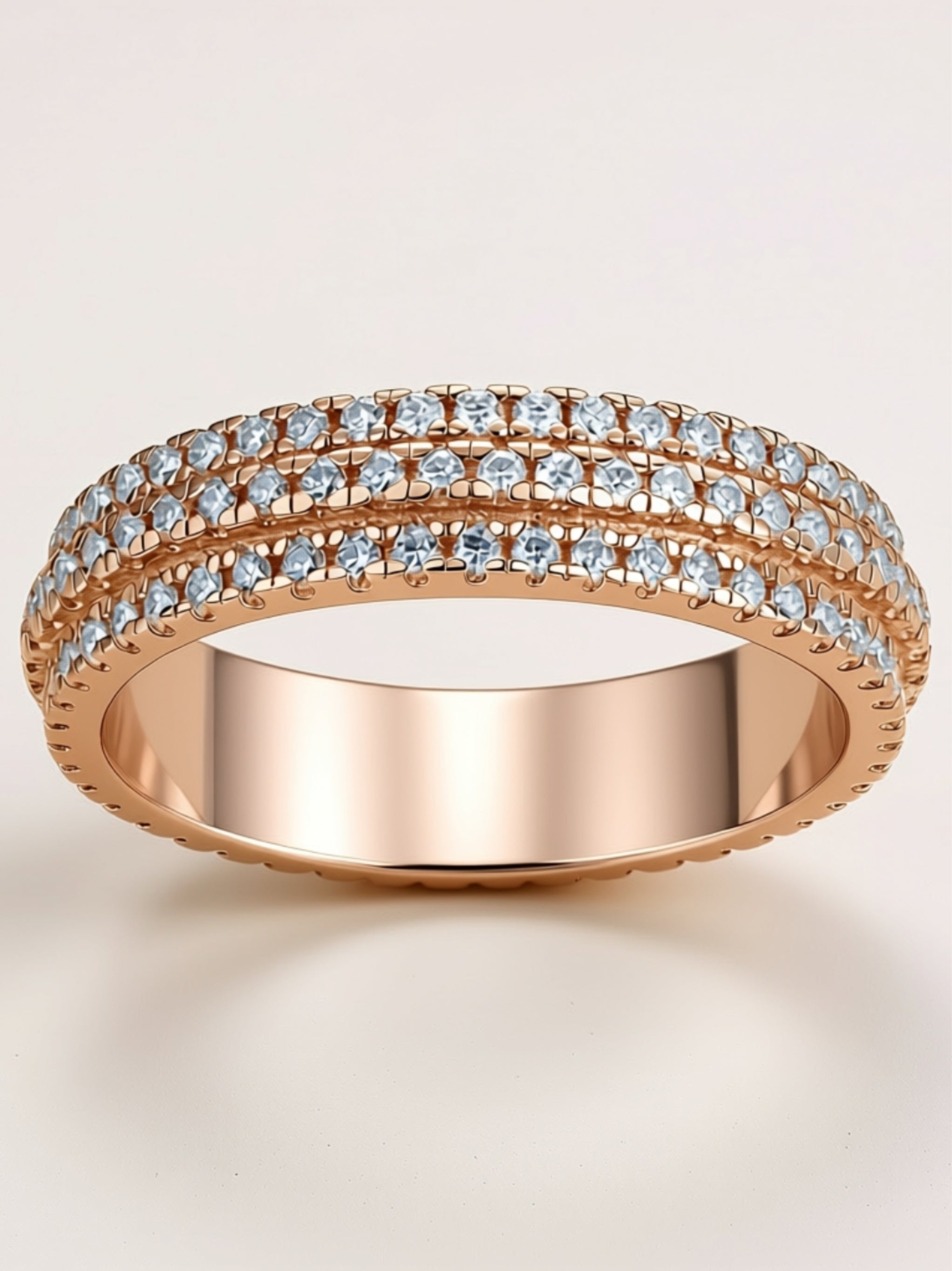 Triple‑Row Moissanite Eternity Band