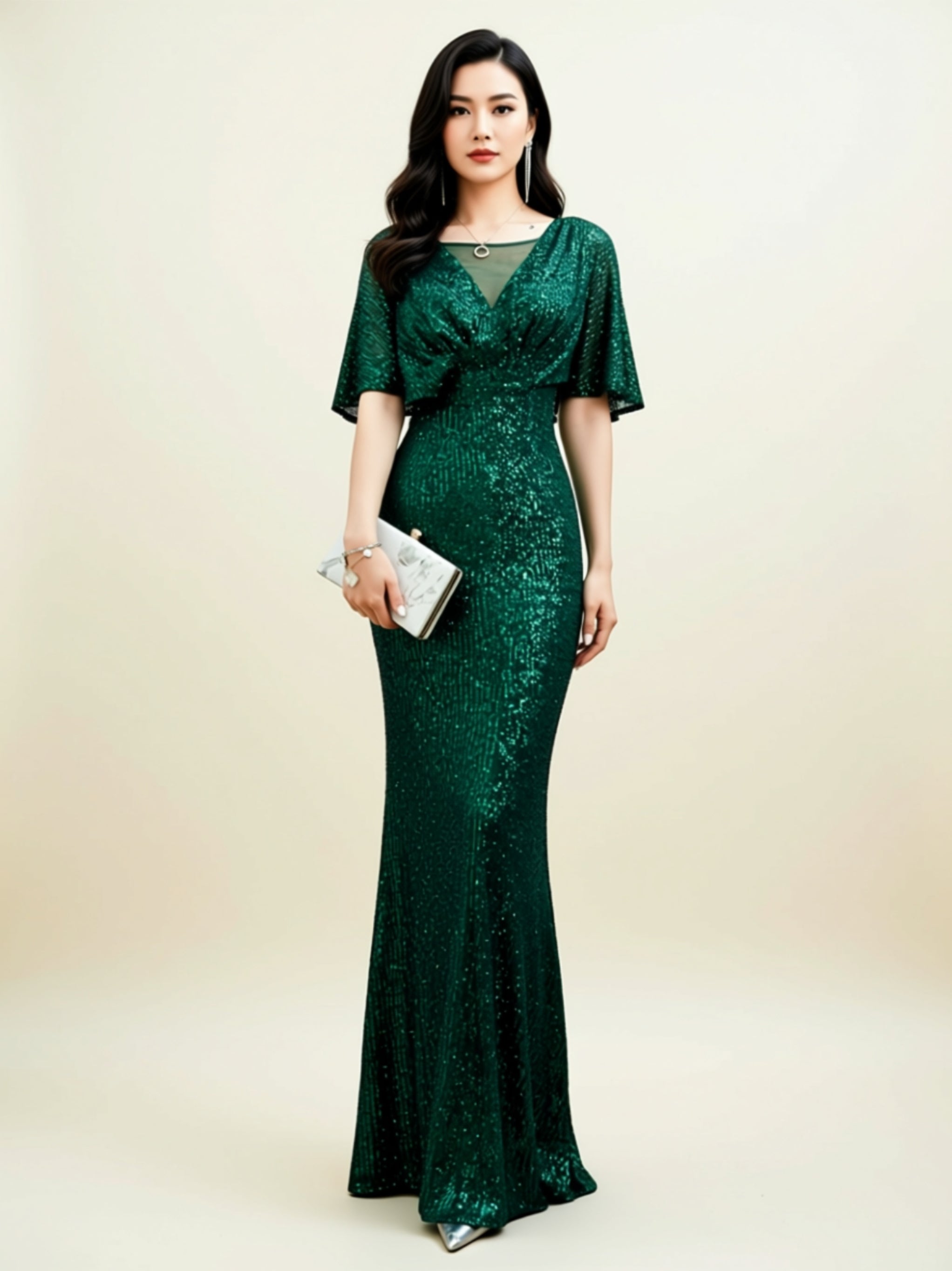 Elegant Sequin Mermaid Evening Gown