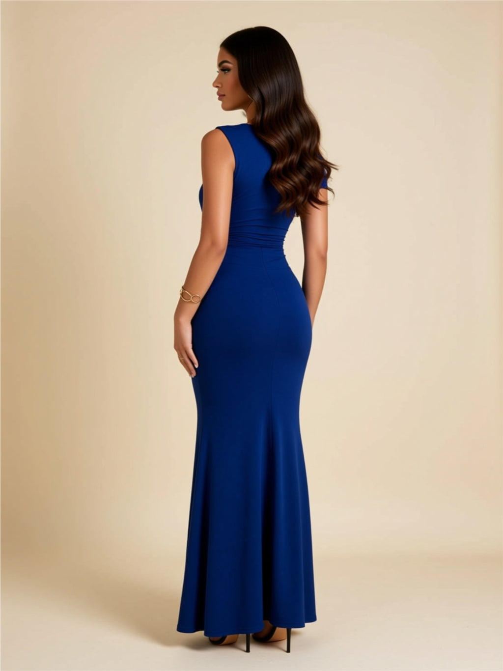 One‑Shoulder Ruched Maxi Dress