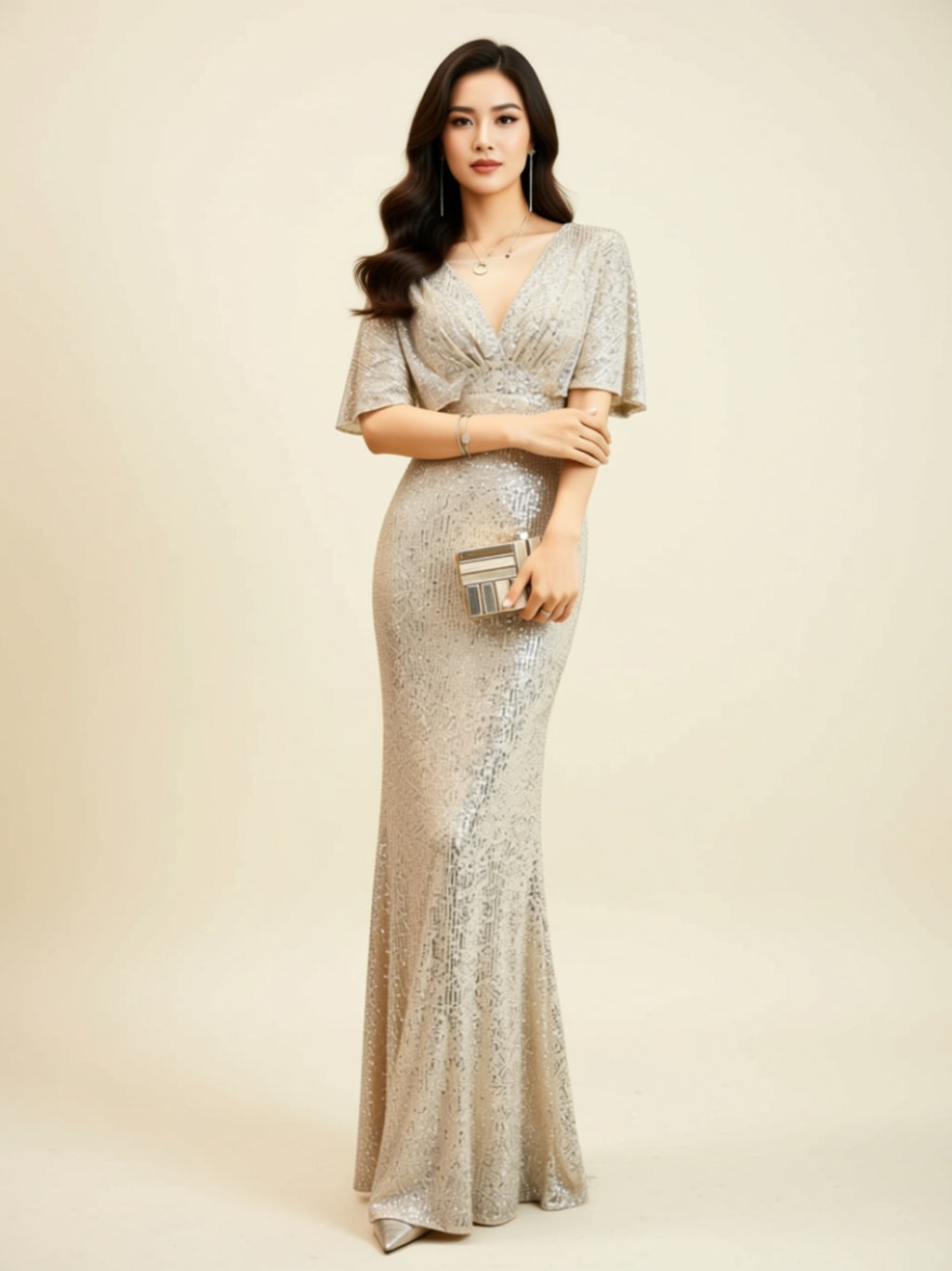 Elegant Sequin Mermaid Evening Gown