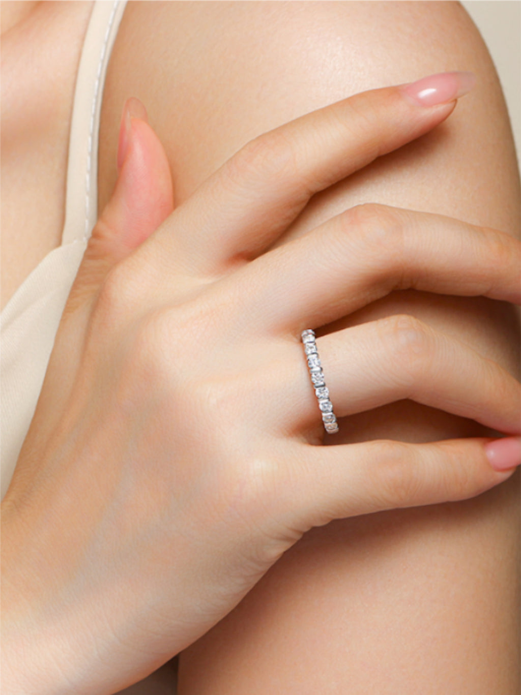 S925 Prong‑Set Moissanite Eternity Band