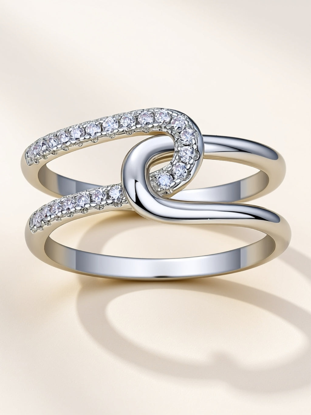 Double Band Knot Moissanite Ring