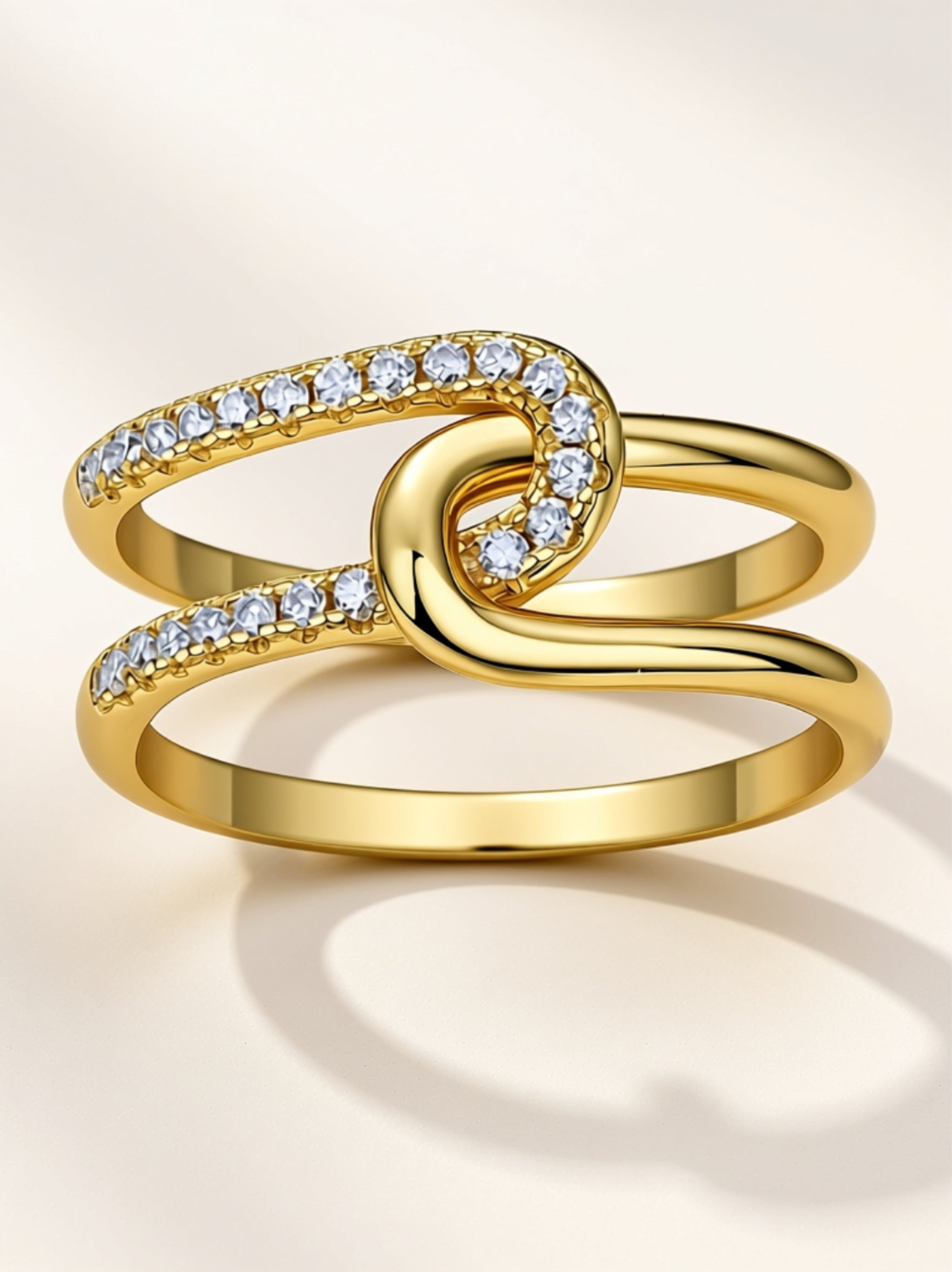 Double Band Knot Moissanite Ring