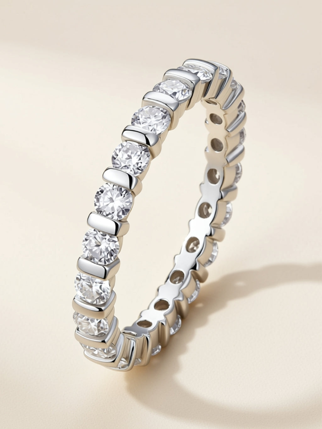 S925 Prong‑Set Moissanite Eternity Band