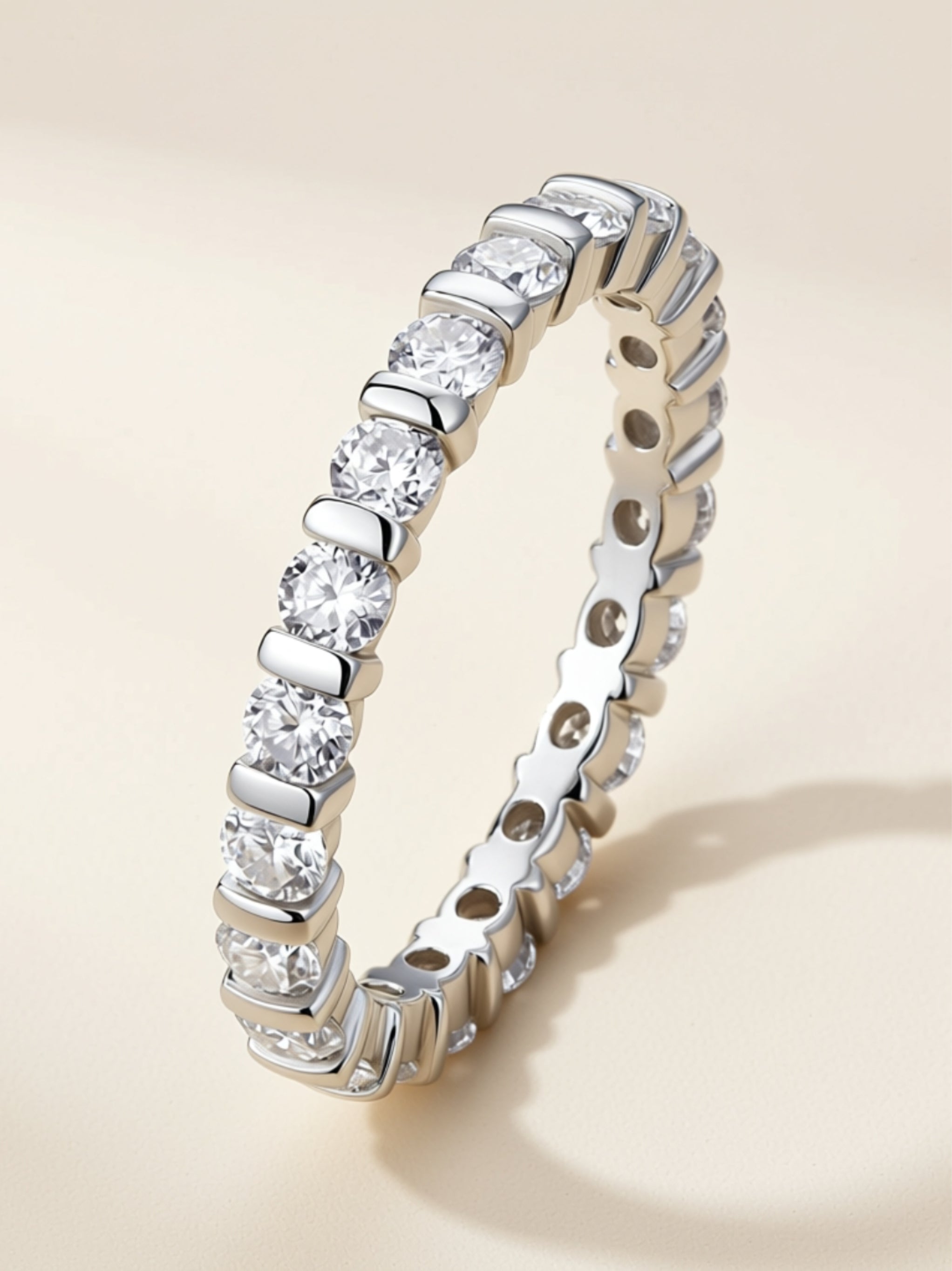 S925 Prong‑Set Moissanite Eternity Band