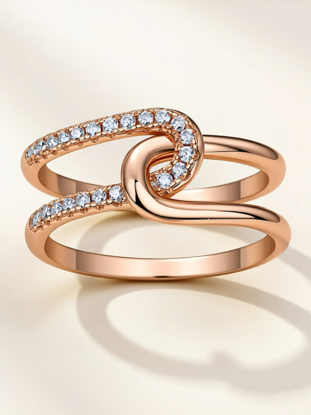 Double Band Knot Moissanite Ring