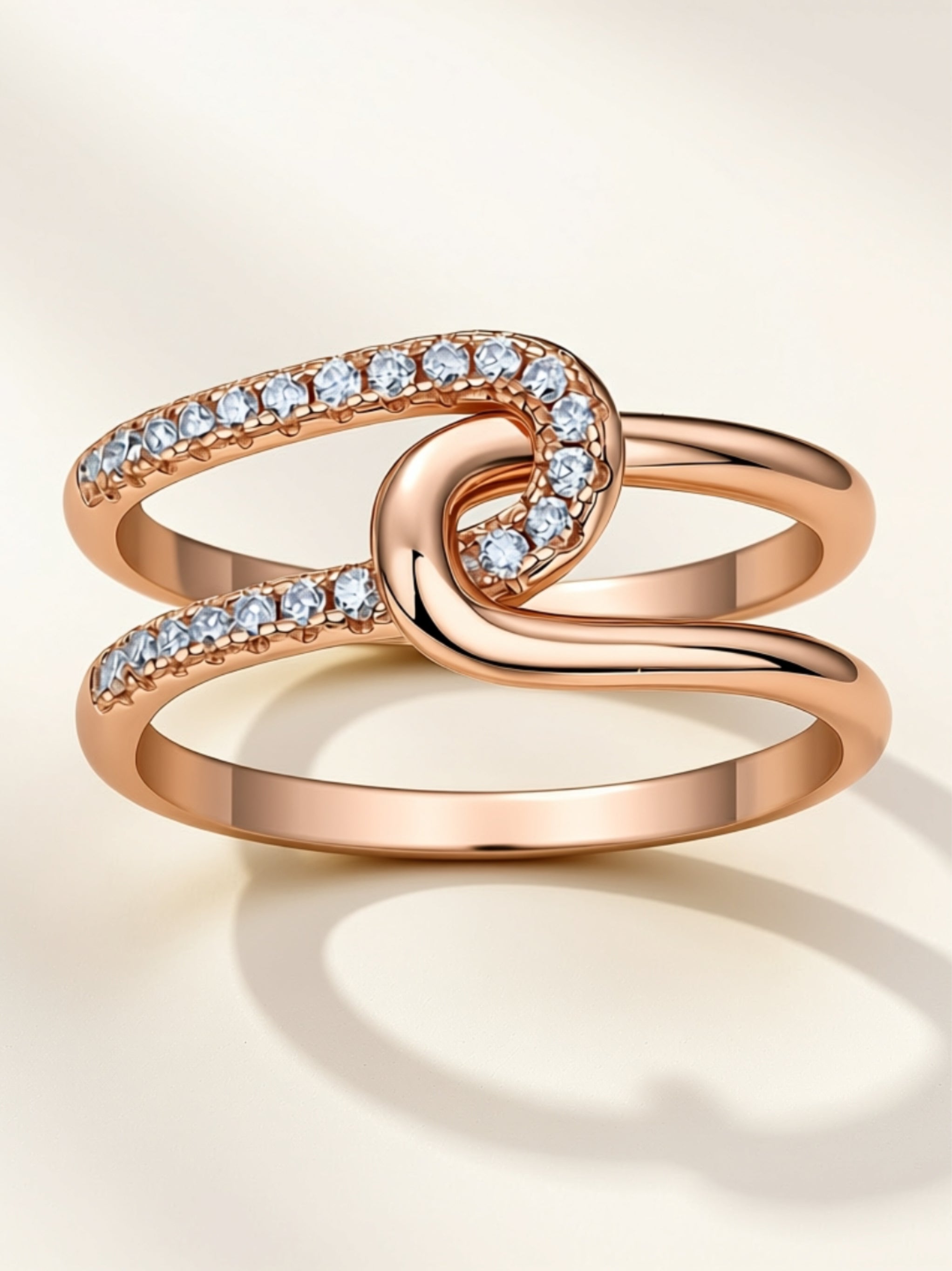 Double Band Knot Moissanite Ring