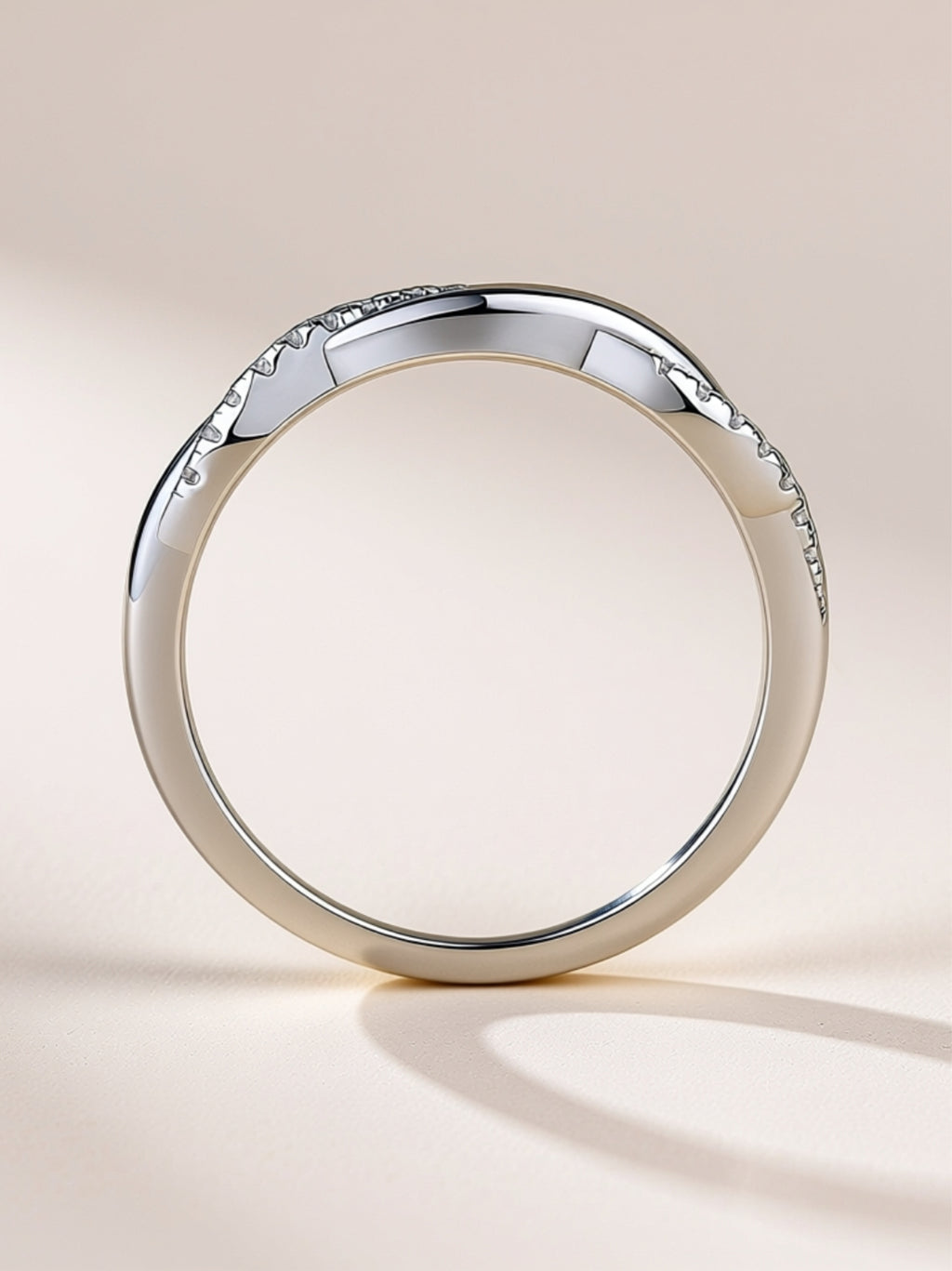 Twisted Moissanite Band Ring