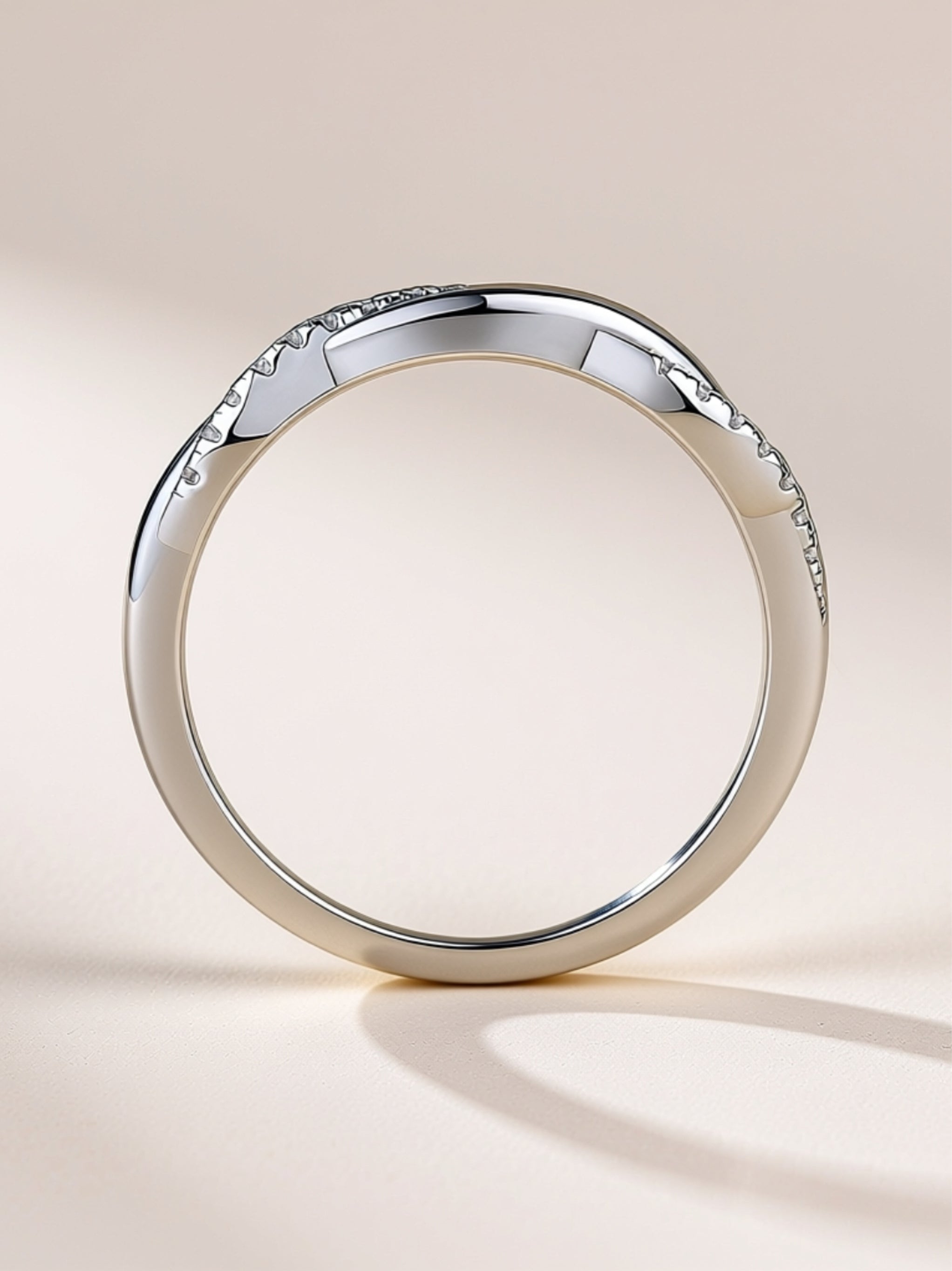 Twisted Moissanite Band Ring