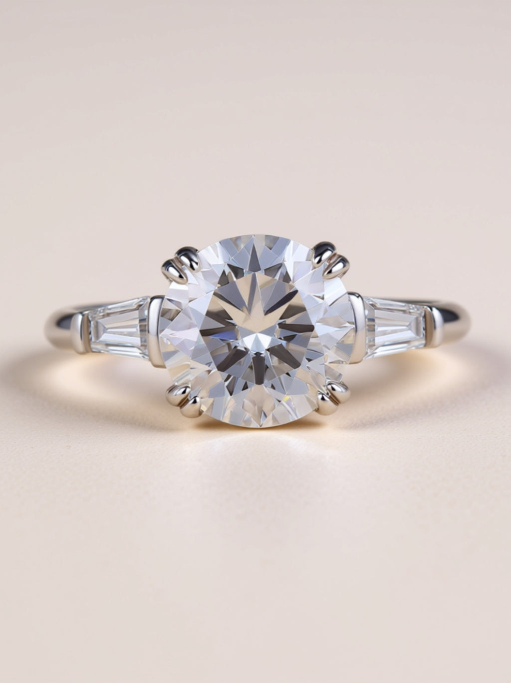 3 Carat Moissanite Three‑Stone Engagement Ring