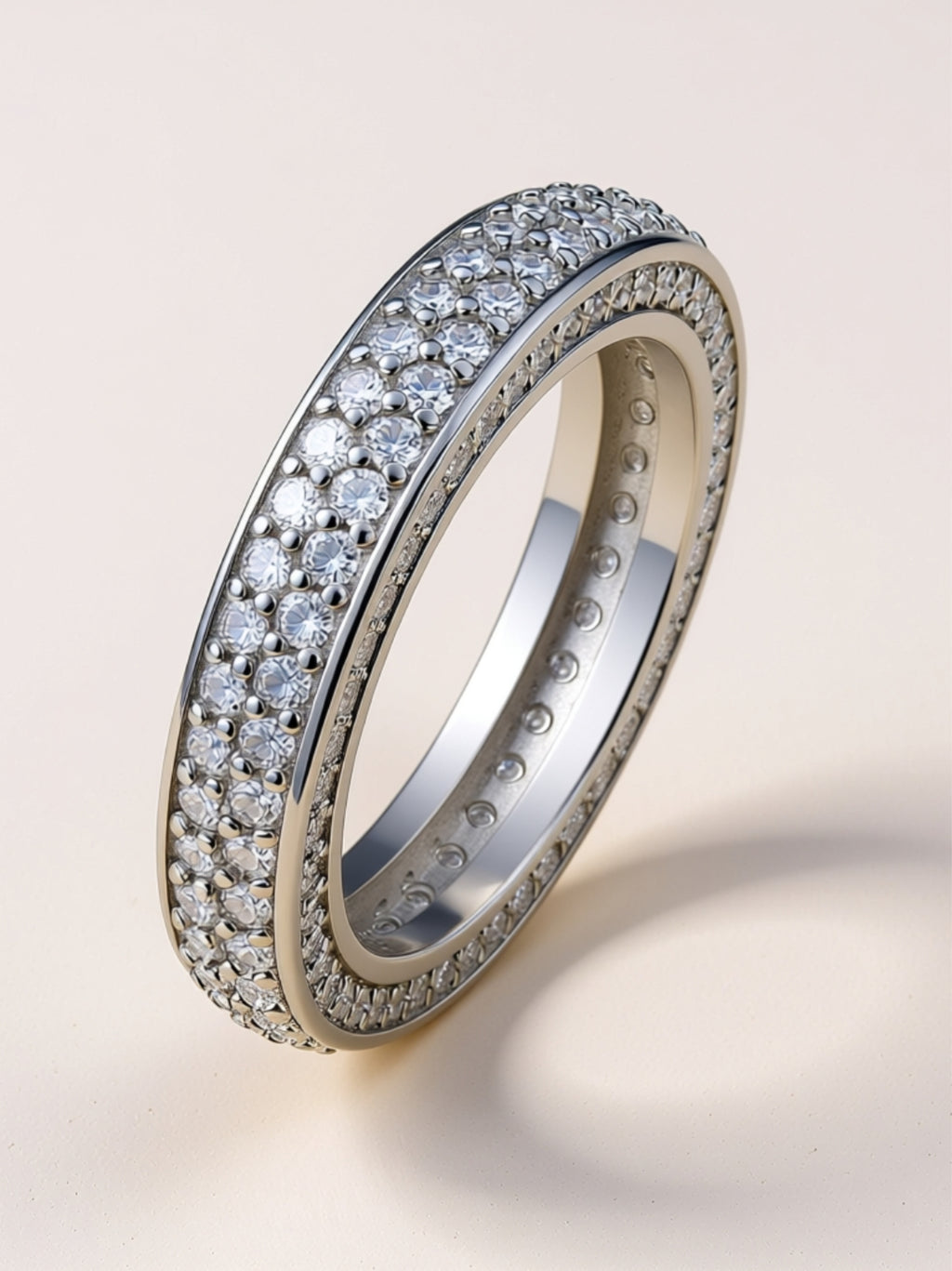Wide Pavé Moissanite Eternity Band