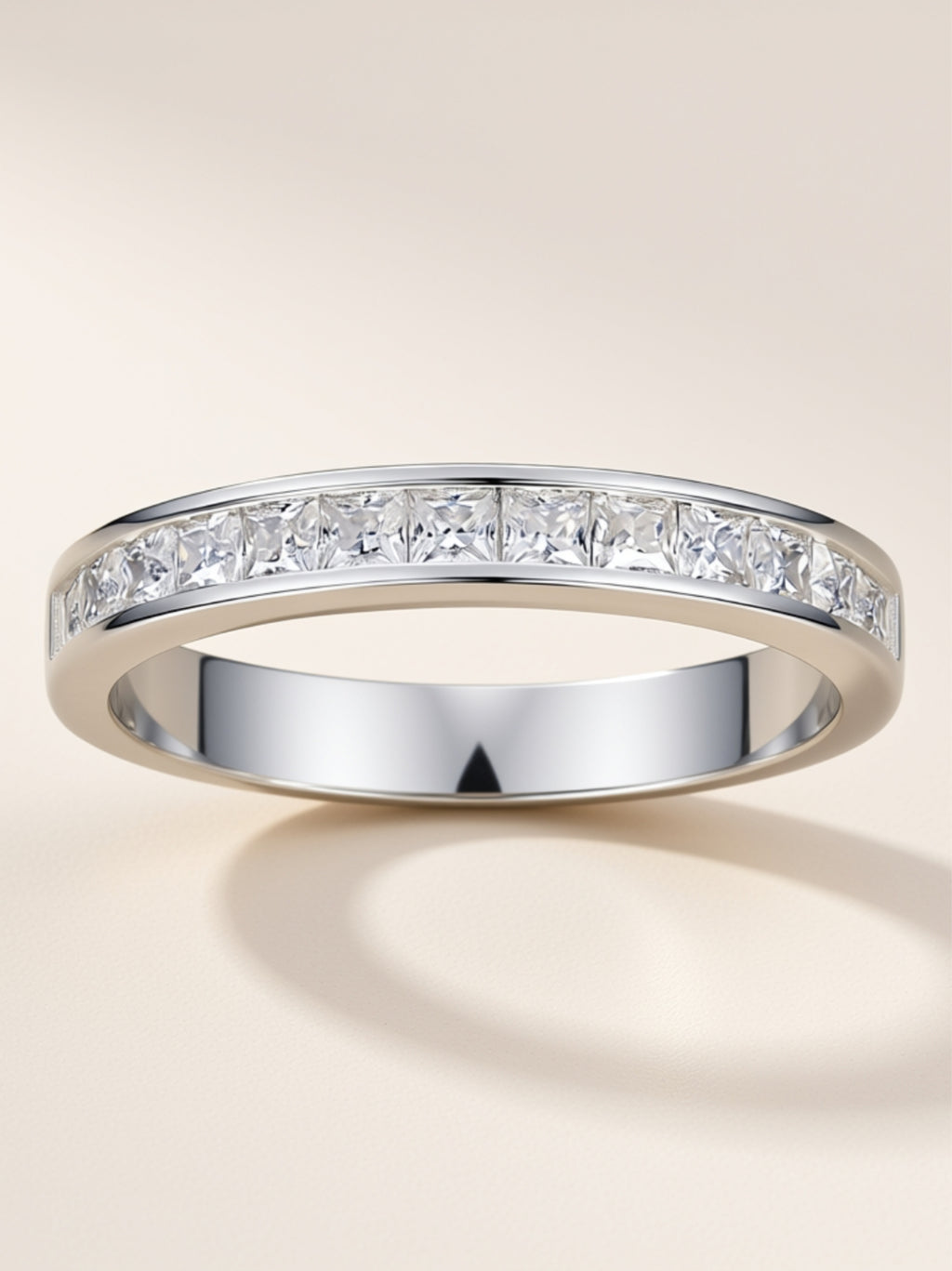 Princess‑Cut Moissanite Channel‑Set Band
