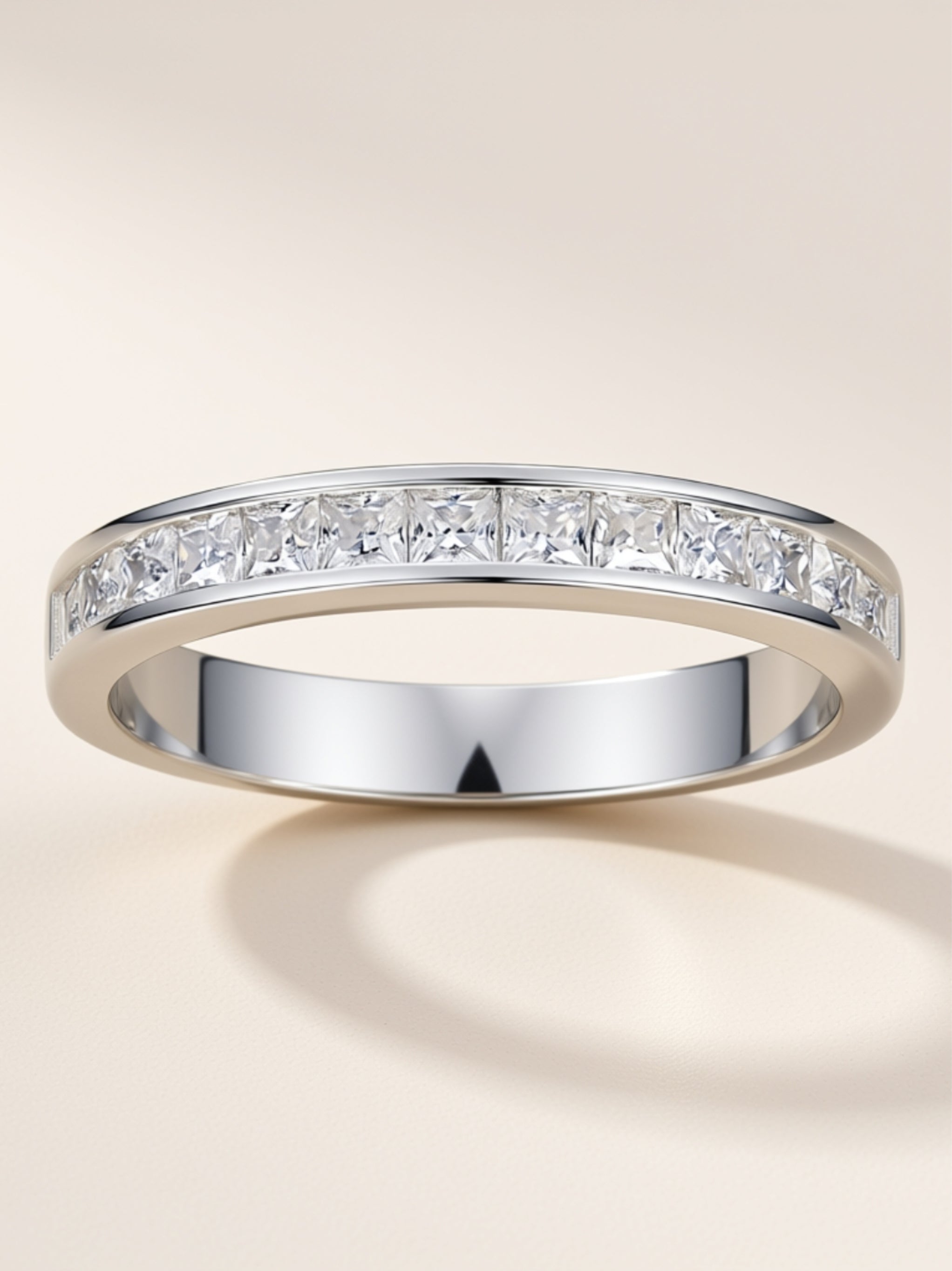 Princess‑Cut Moissanite Channel‑Set Band