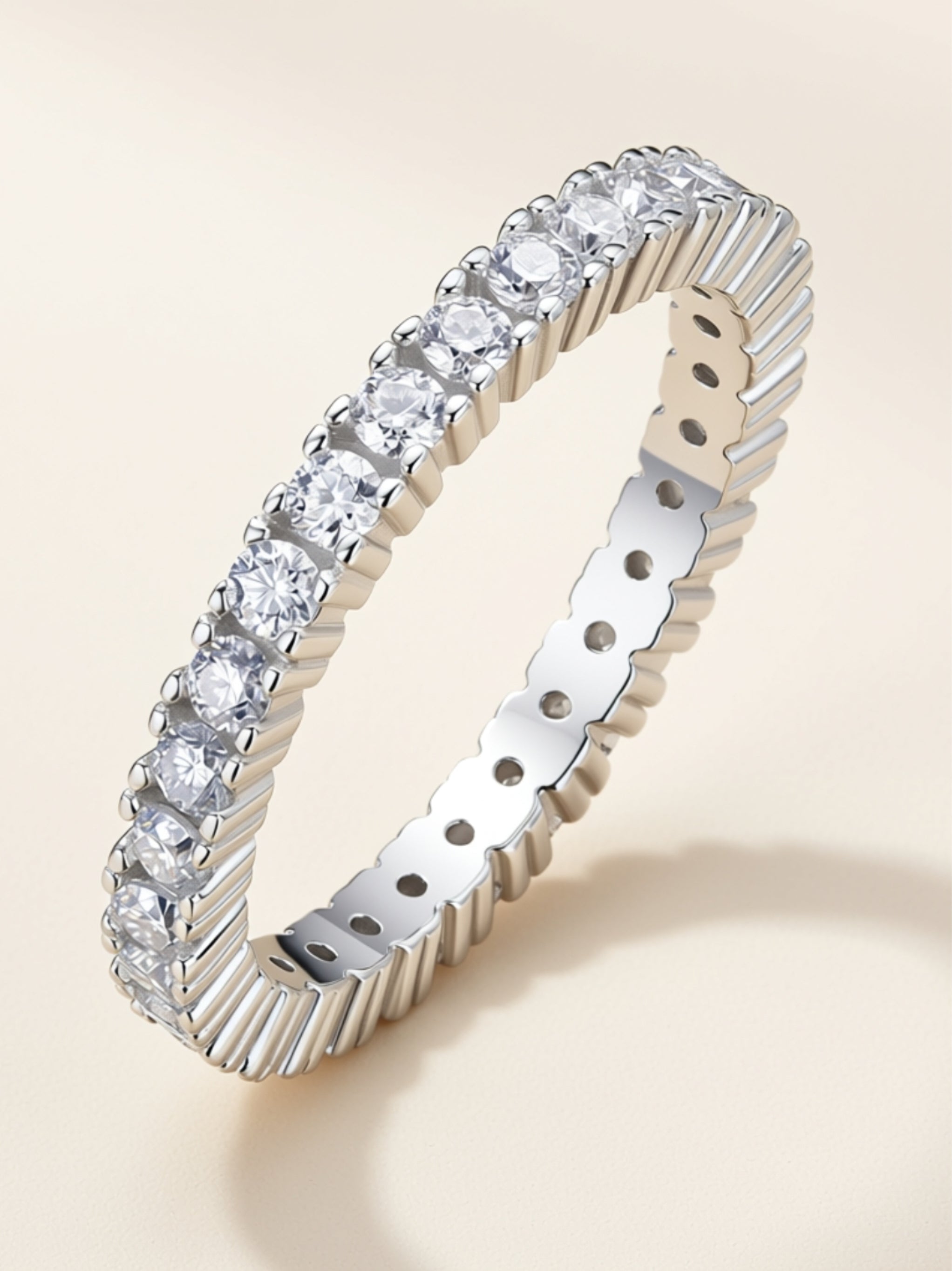 Dainty Moissanite Eternity Band