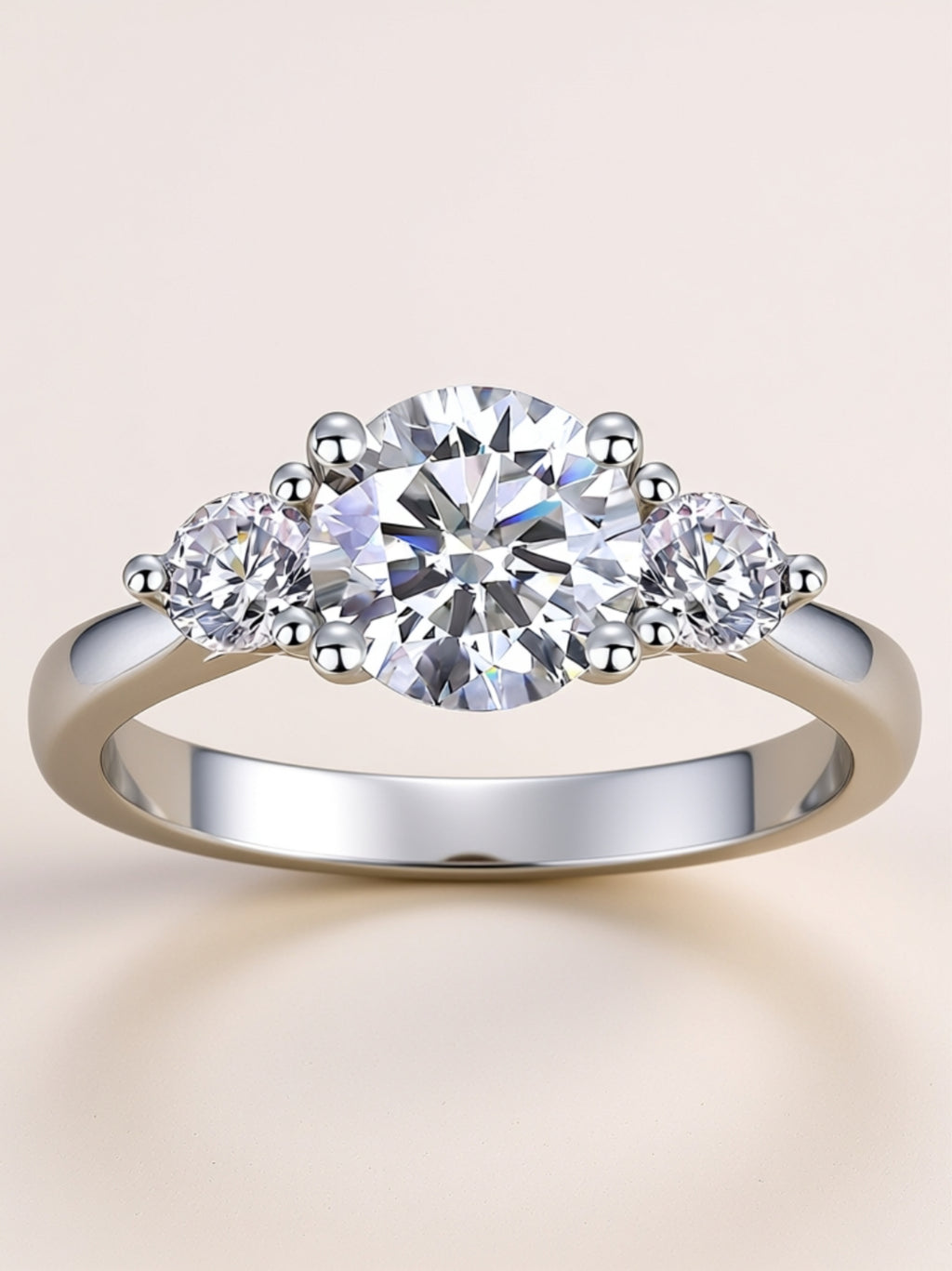 2‑Carat Three‑Stone Moissanite Ring