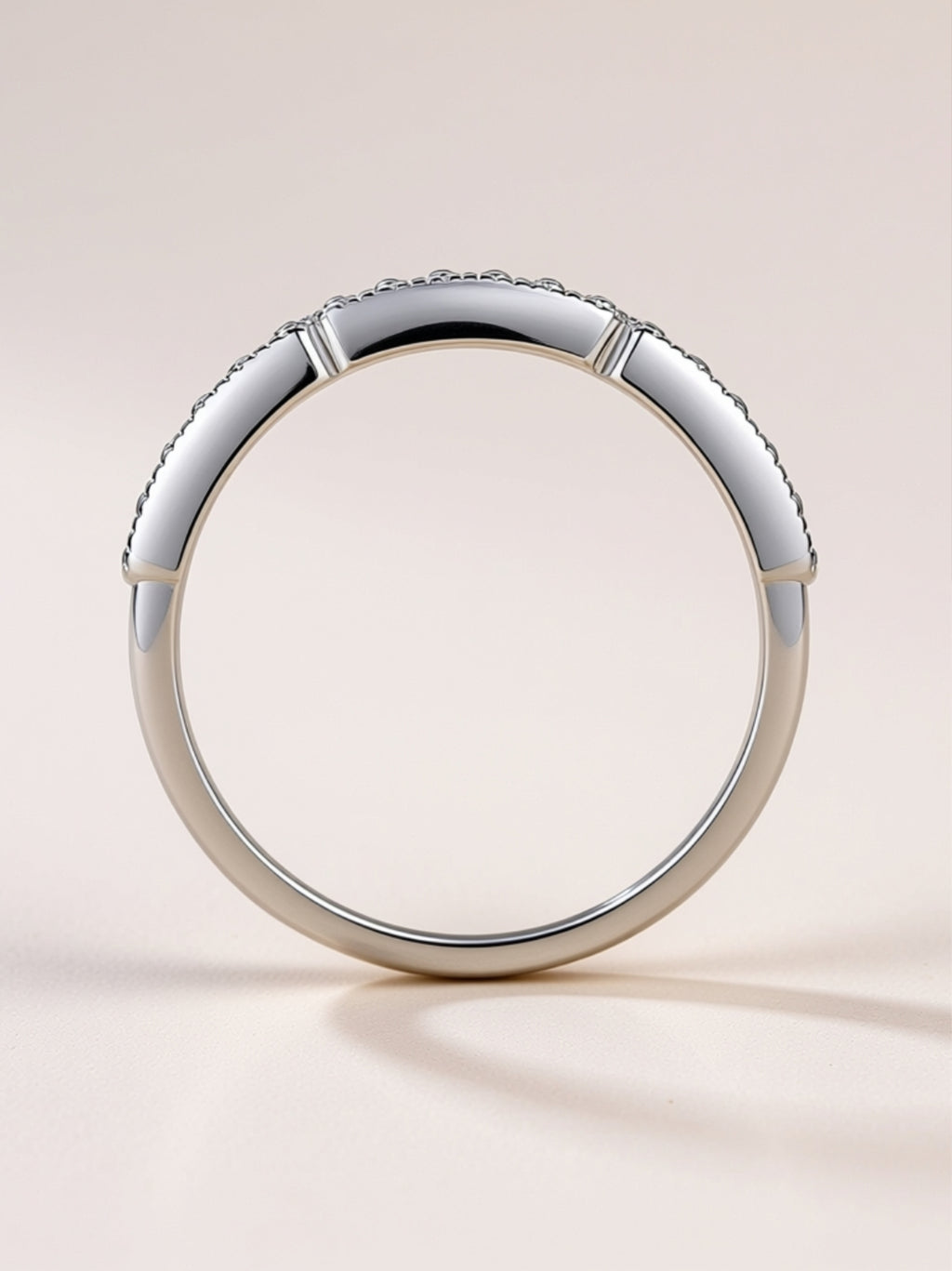 S925 Platinum‑Plated Double‑Row Moissanite Band