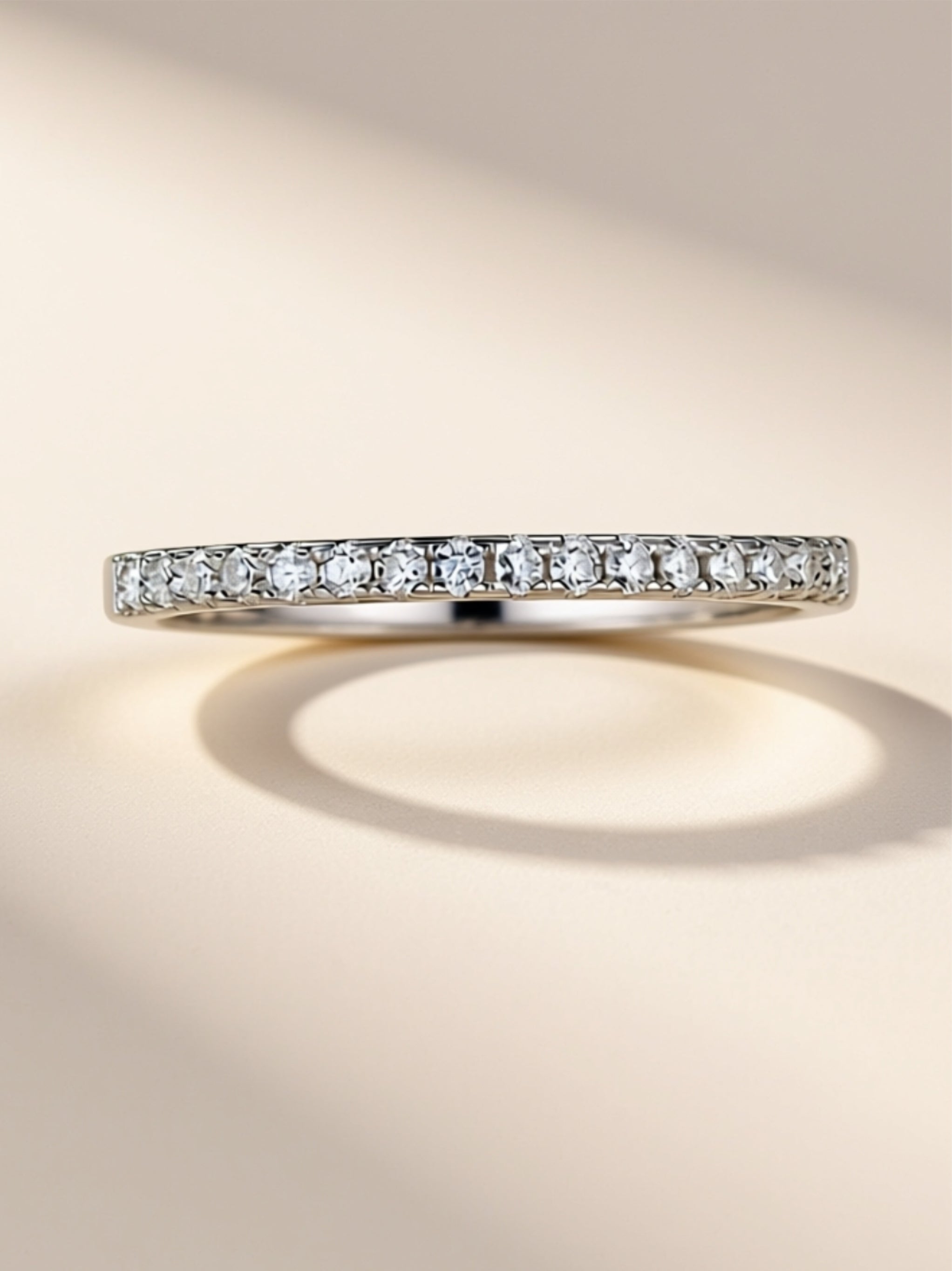 Dainty Micro‑Pavé Moissanite Band Ring