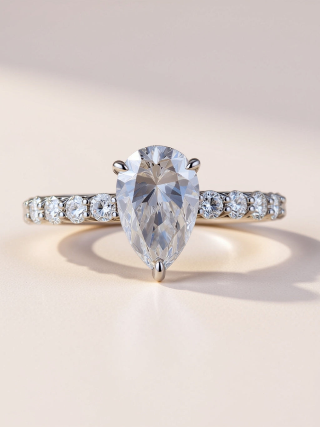 Pear‑Shaped Moissanite Engagement Ring