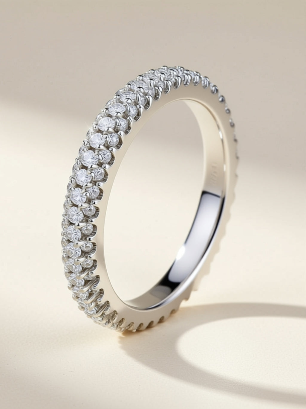 Dainty Micro‑Pavé Moissanite Band