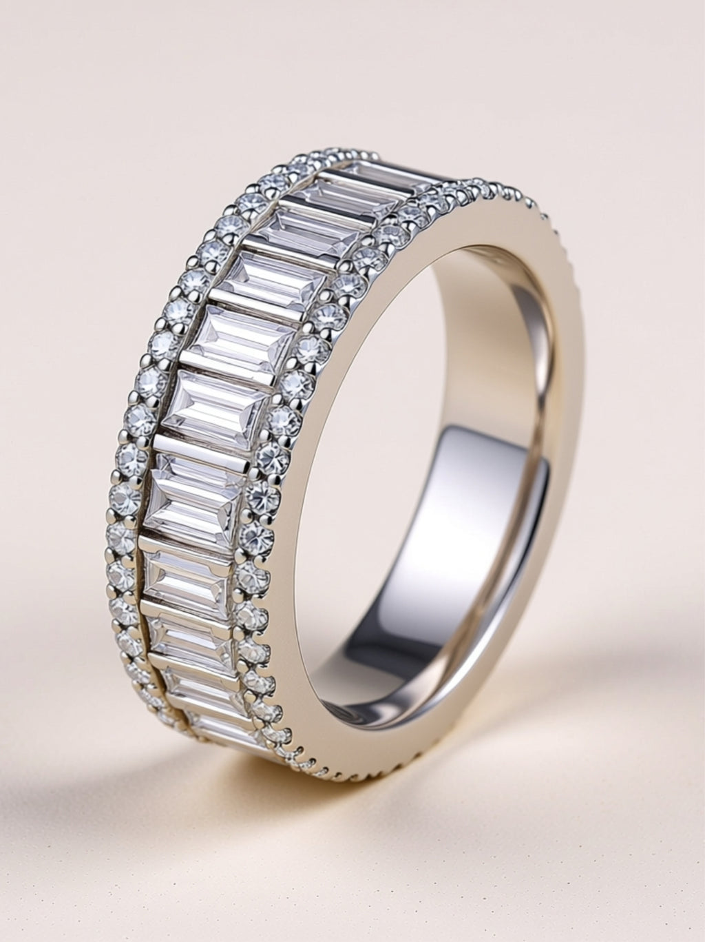 Square Cut Moissanite Eternity Band