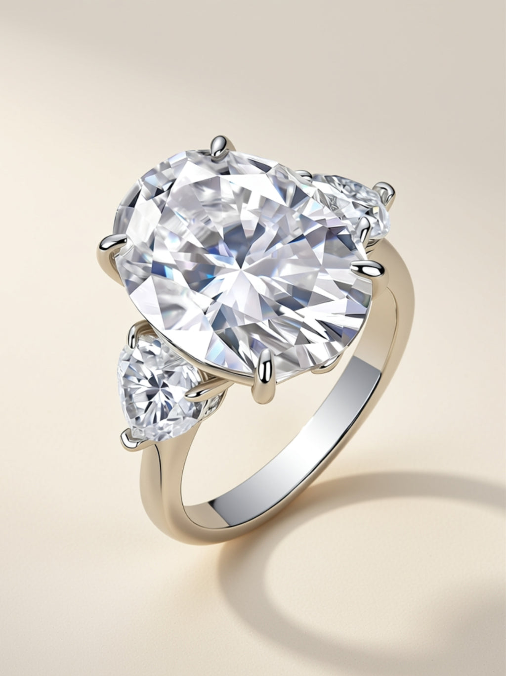 Egg‑Shaped Moissanite Ring
