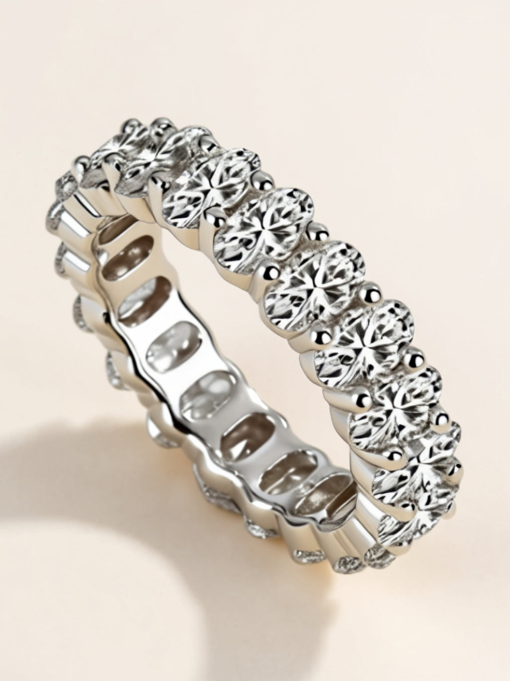 Egg‑Shaped Moissanite Eternity Band