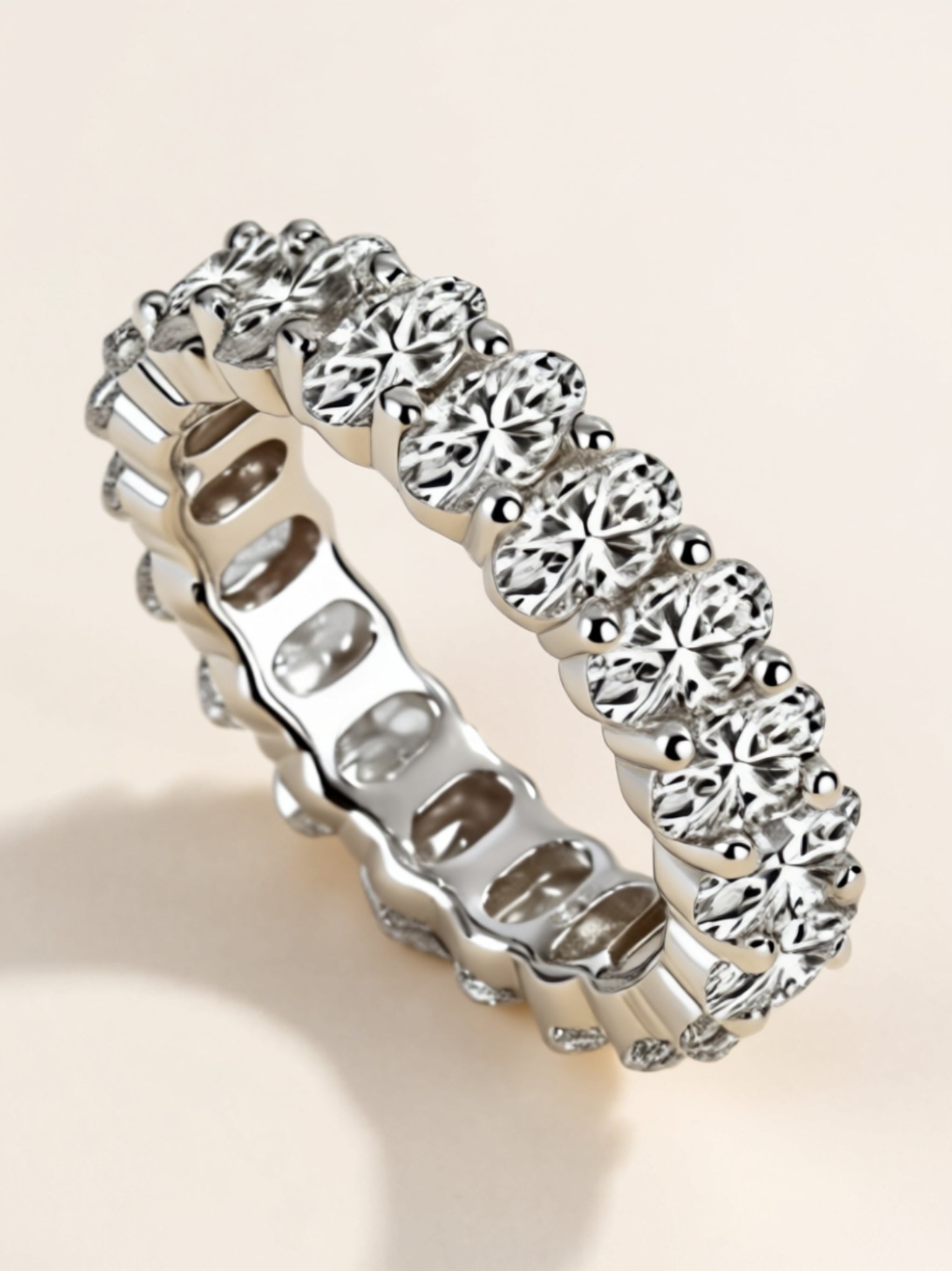 Egg‑Shaped Moissanite Eternity Band