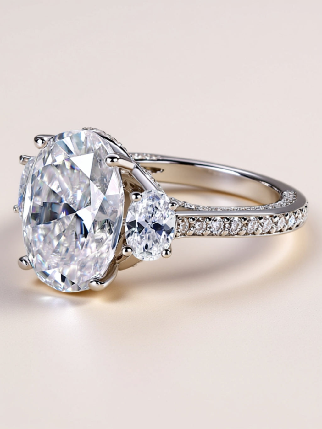 Egg‑Shaped Moissanite Engagement Ring