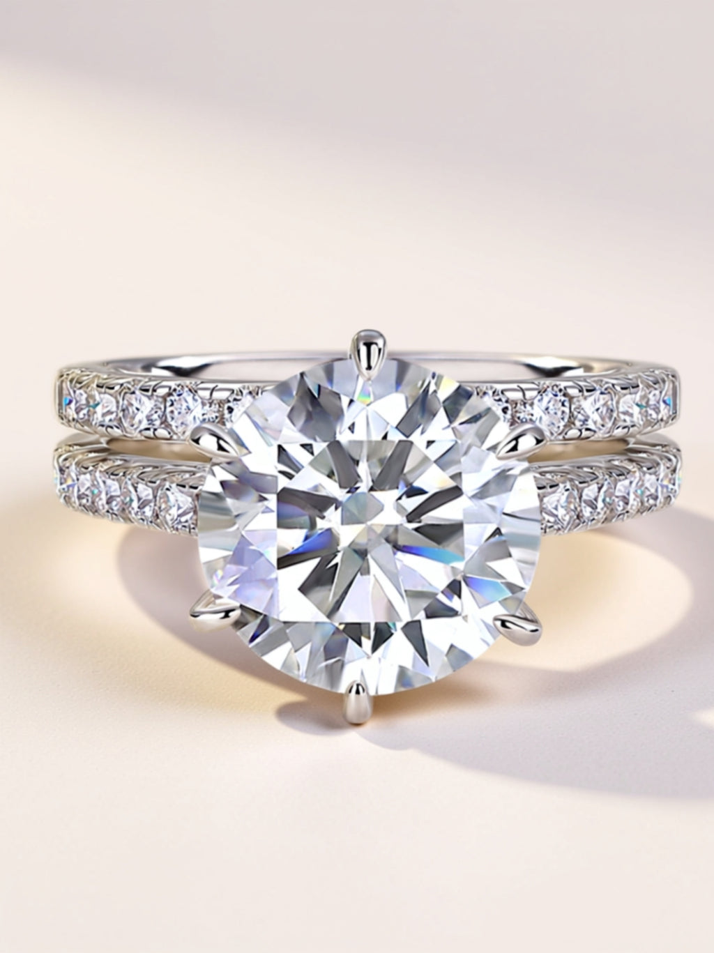 5 Carat Moissanite Engagement Ring Set