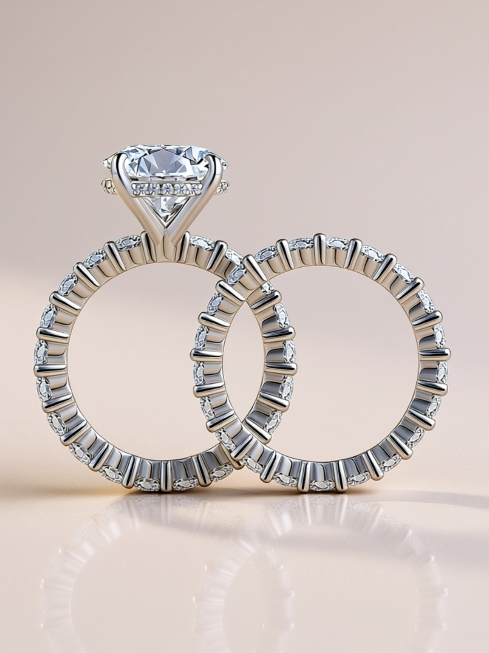 5 Carat Moissanite Bridal Ring Set