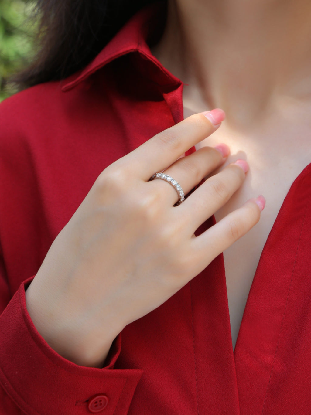 Moissanite Eternity Band Ring