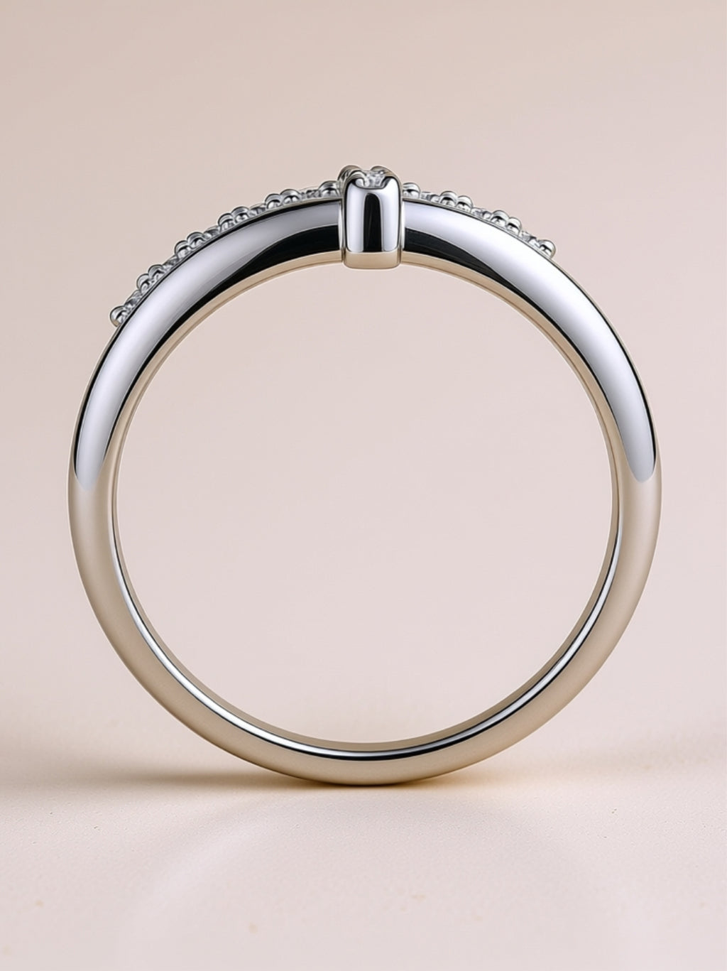Dainty Moissanite Cross Ring – S925 Gold‑Plated Sterling Silver