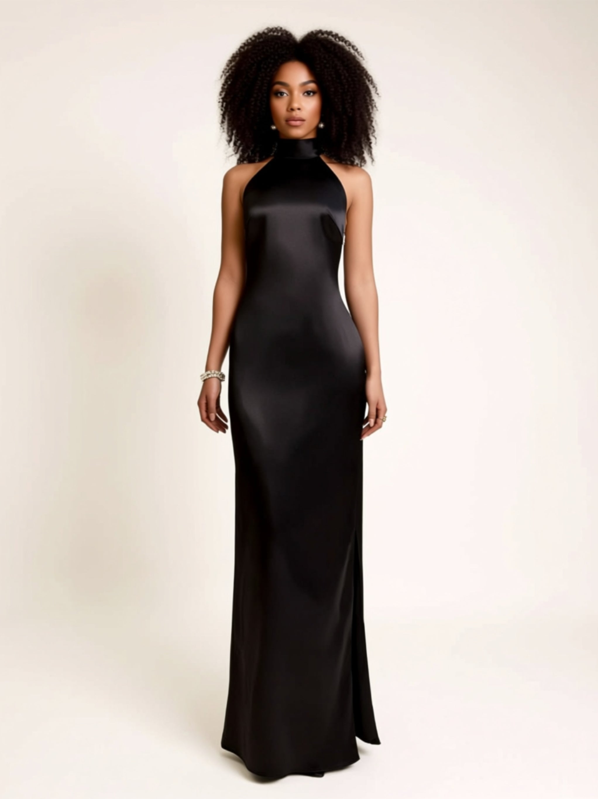Halter Neck Backless Maxi Gown