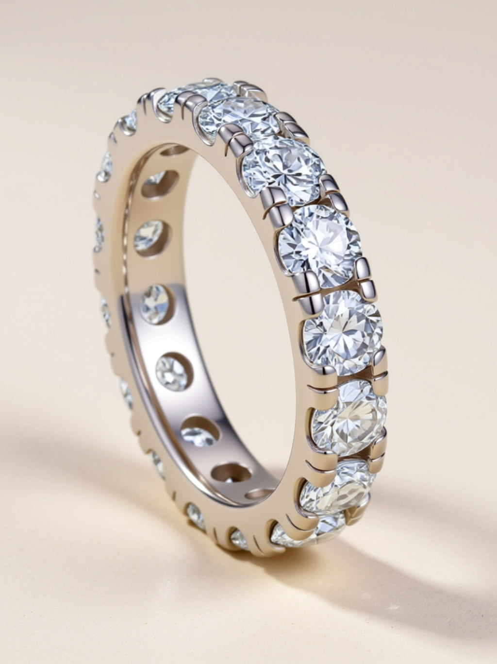 Moissanite Eternity Band – Full Round‑Cut Sparkle Ring in S925 Sterling Silver