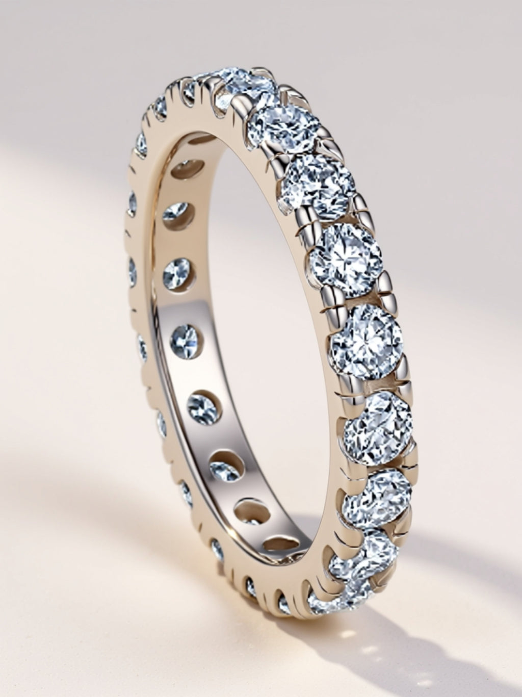 Moissanite Eternity Band – Full Round‑Cut Band in S925 Sterling Silver